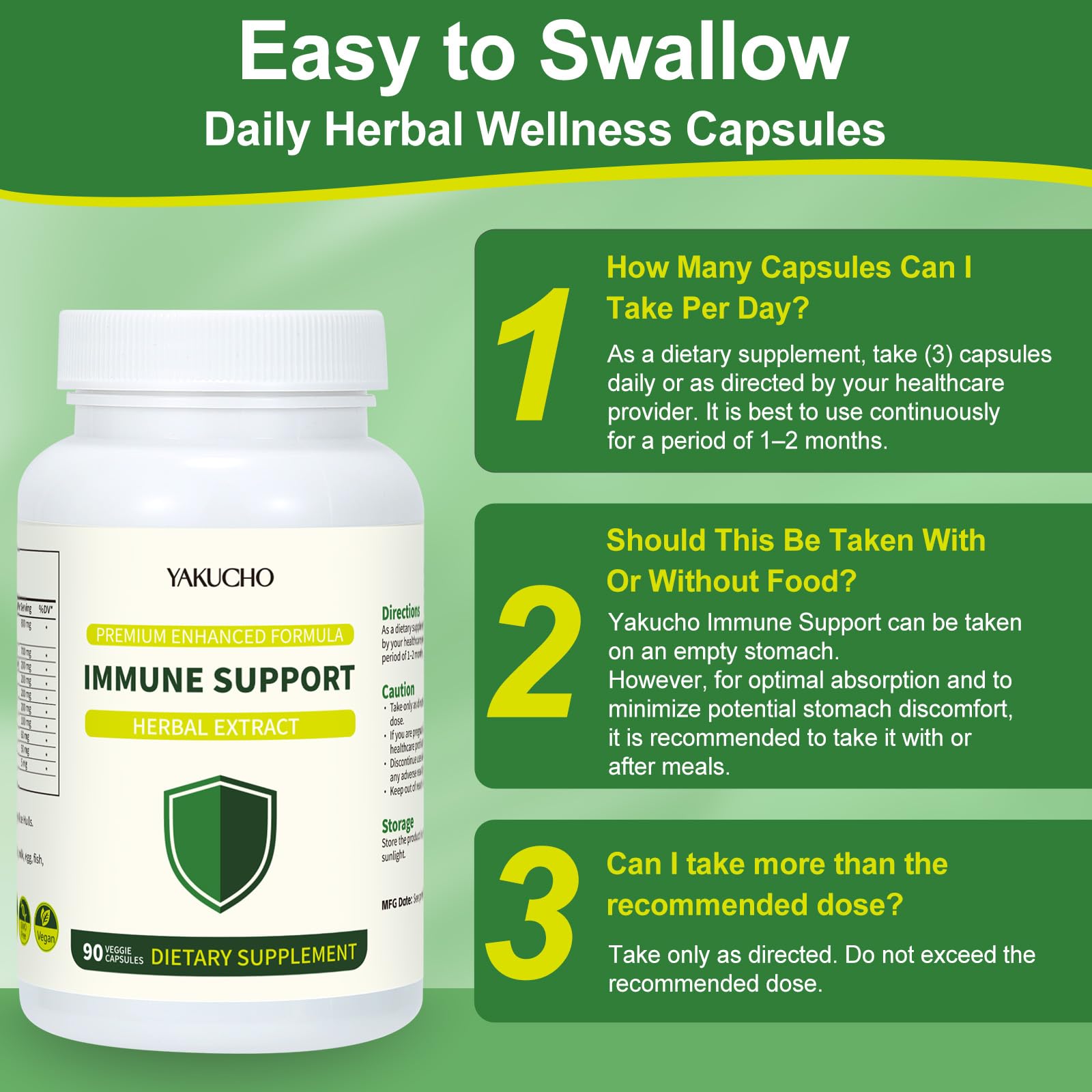 Herbal Immune Support Supplement, Vegan Capsules with Japanese Knotweed, Cat’s Claw, Skullcap & Sanguinolenta, Supports Immune Health & Overall Wellness, Gluten-Free Yakucho uk supplements