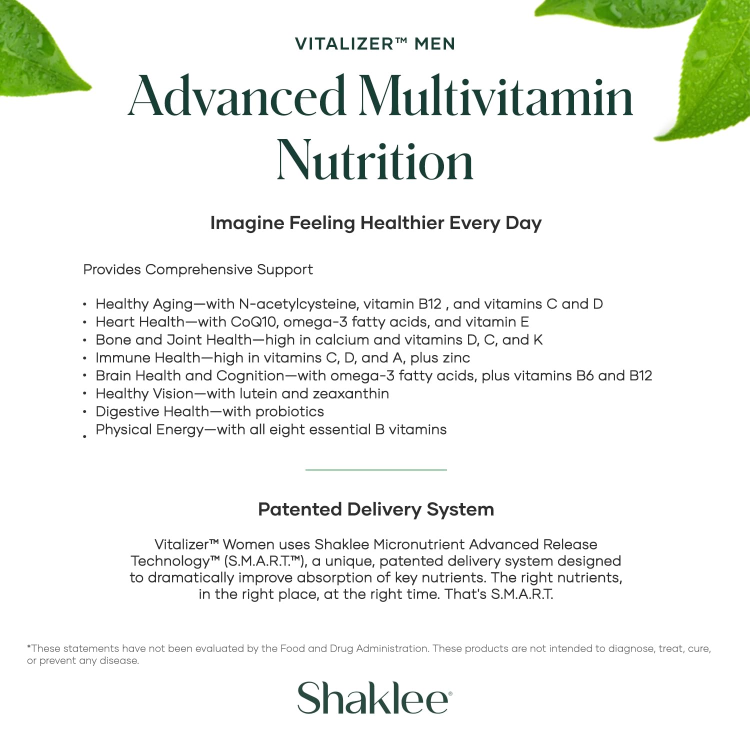 Shaklee - Vitalizer™ Men - Advanced Nutrition Vita-Strips® with Vitamins, Minerals, Omega-3s, Probiotics & More for Heart, Joint, Immune, Bone, Digestive Health & Physical Energy - 30 Vita-Strips® Shaklee uk supplements
