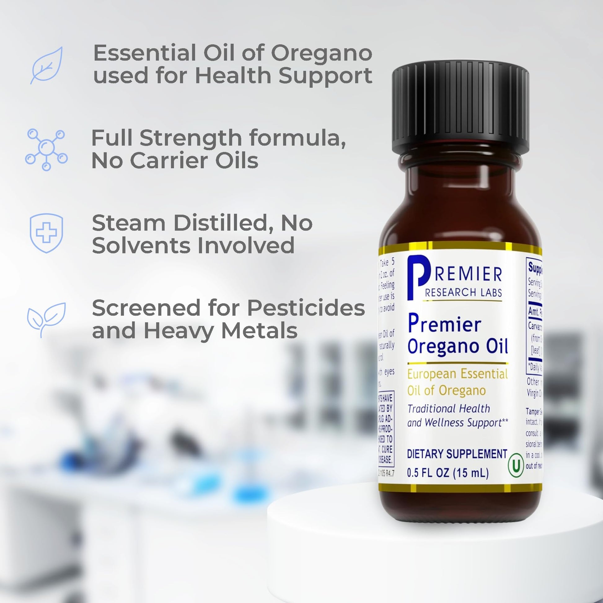 Premier Research Labs Premier Oregano Oil - Oil of Oregano Drops with Carvacrol, Edible Oregano Essential Oil Supplement for Immune & Gut Health - 0.5 Fl Oz Premier Research Labs uk supplements