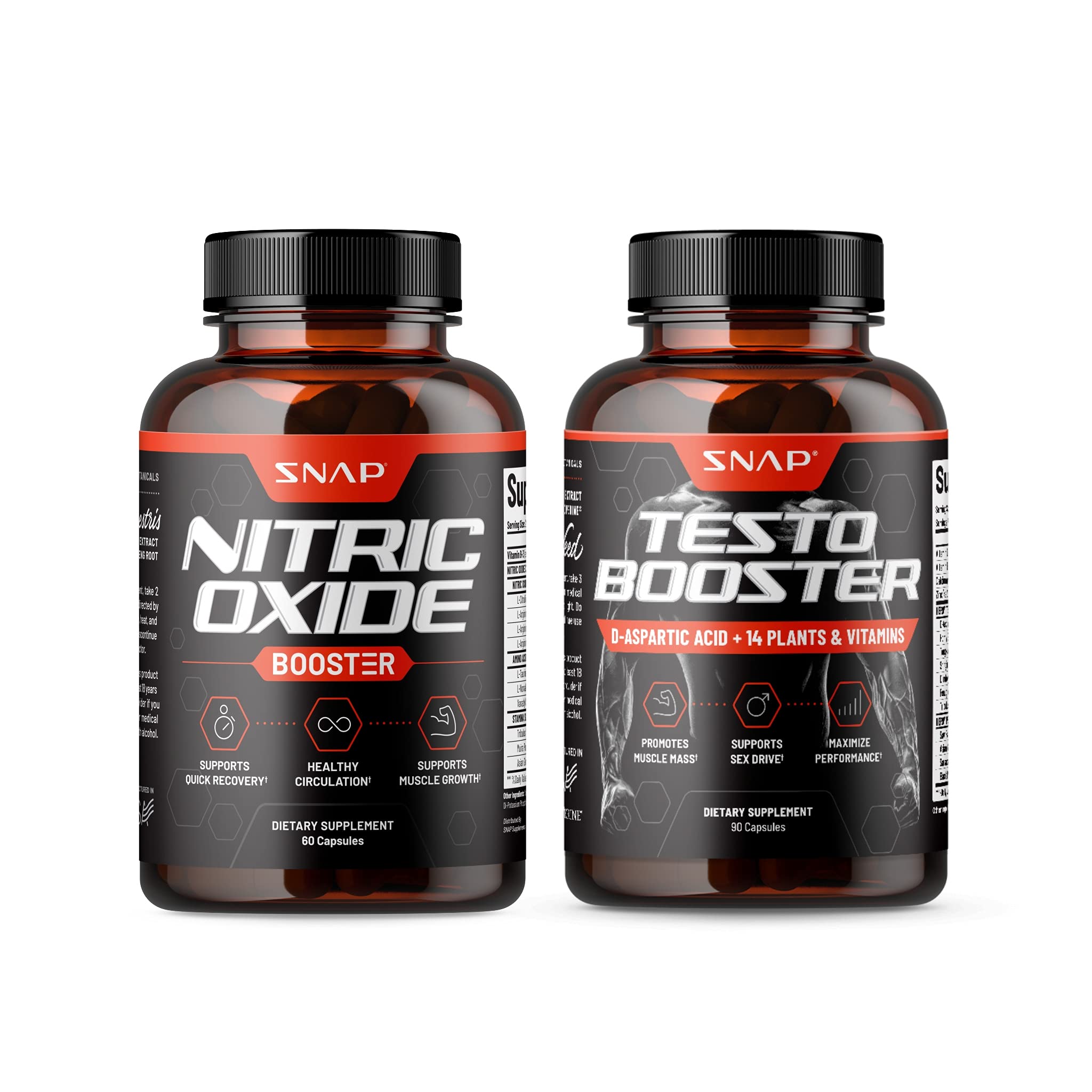 Snap Supplements Nitric Oxide + Testo Booster (2 Products) Snap Supplements uk supplements
