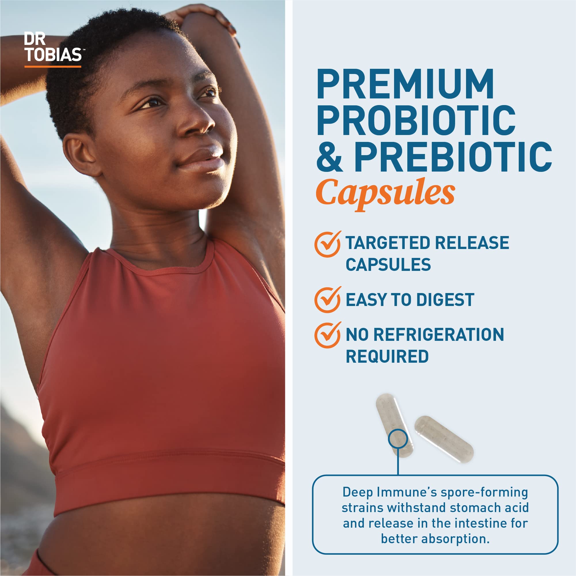 Dr. Tobias Deep Immune Probiotics & Prebiotics, 4.4 Billion CFU Probiotics for Women Dr. Tobias uk supplements