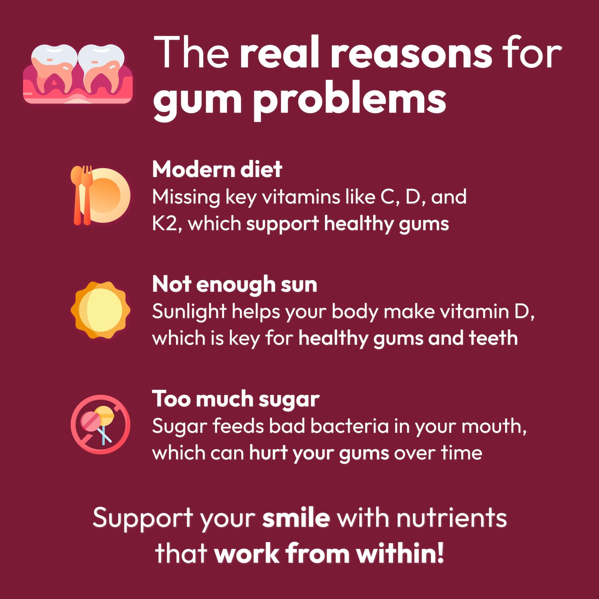 Strong Jaw Gum Restore - Gum Repair for Receding Gums | Teeth Magnesium Supplements, Oral Care, Remineralizing Dental Health Vitamins for Adults | 1 Month Supply, 180 Capsules, Made in USA Strong Jaw uk supplements
