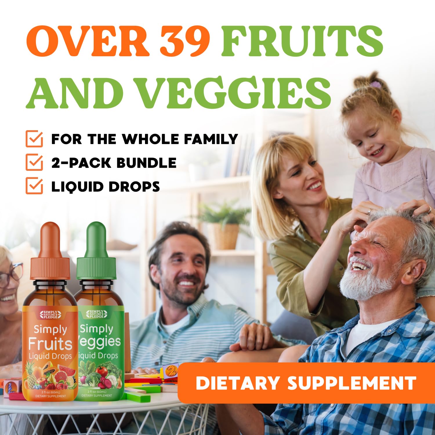 Simply Nature's Pledge - Fruit and Vegetable Supplements - Liquid Drops - Made with Whole Food Superfoods, Packed Vitamins & Minerals - Soy Free - Made in The USA Simply Nature's Pledge uk supplements