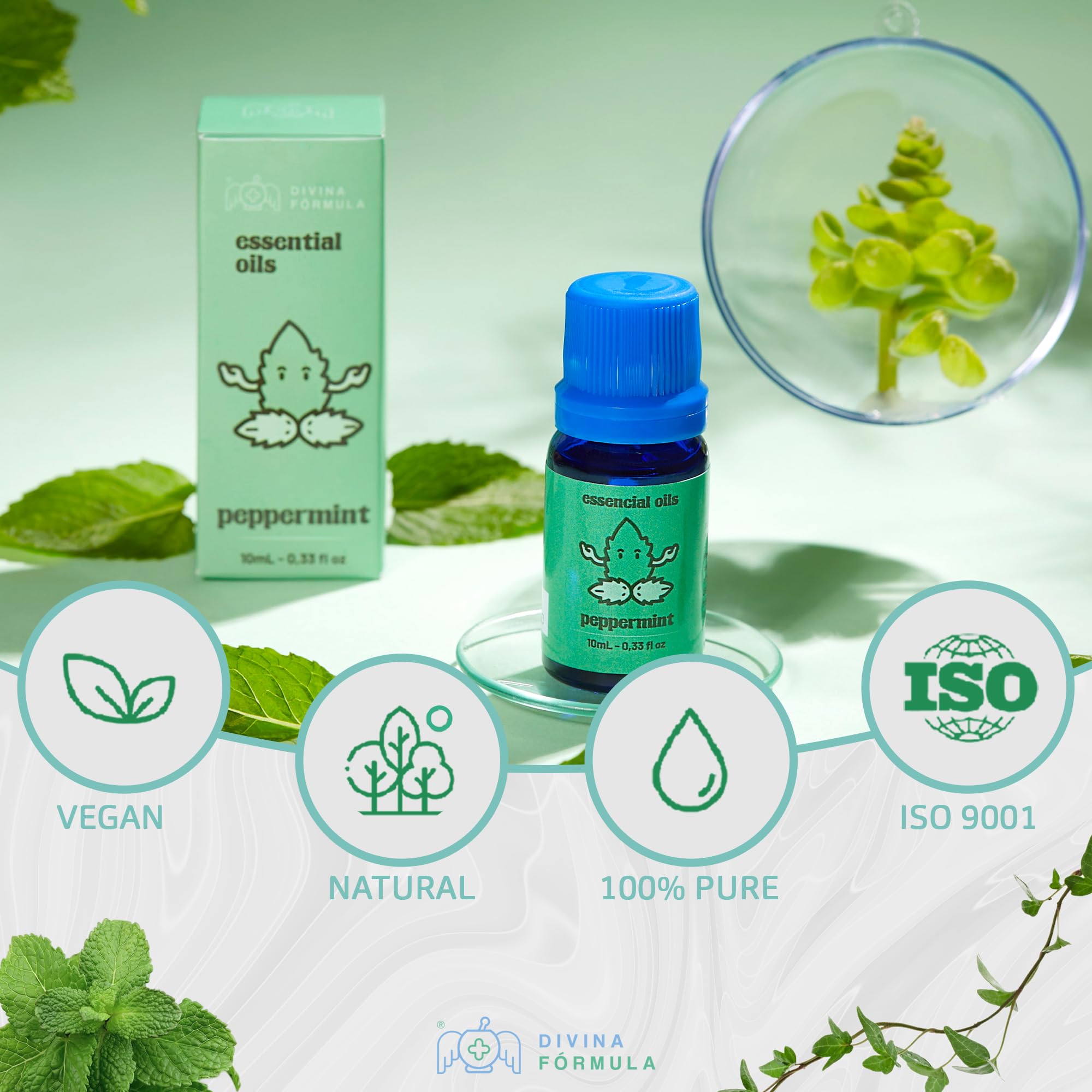Divina Fórmula - 100% Pure Peppermint Essential Oil - Aromatherapy Oils, Essential Oils - Oil for Massage Divina FÓrmula uk supplements