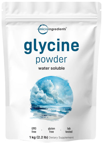 Micro Ingredients Glycine Powder, 1KG (2.2 Pounds), Glycine 1000mg Per Serving, Water Soluble and Products of USA Micro Ingredients uk supplements