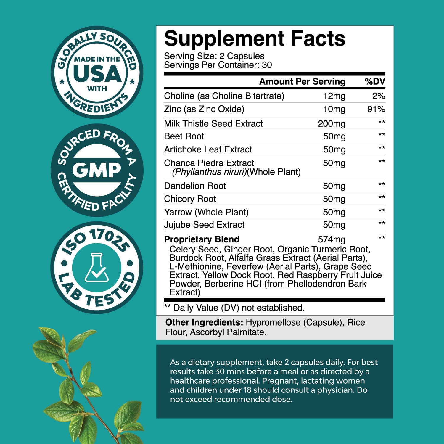 Liver Cleanse Detox & Repair Formula - Herbal Liver Support Supplement Natures Craft uk supplements