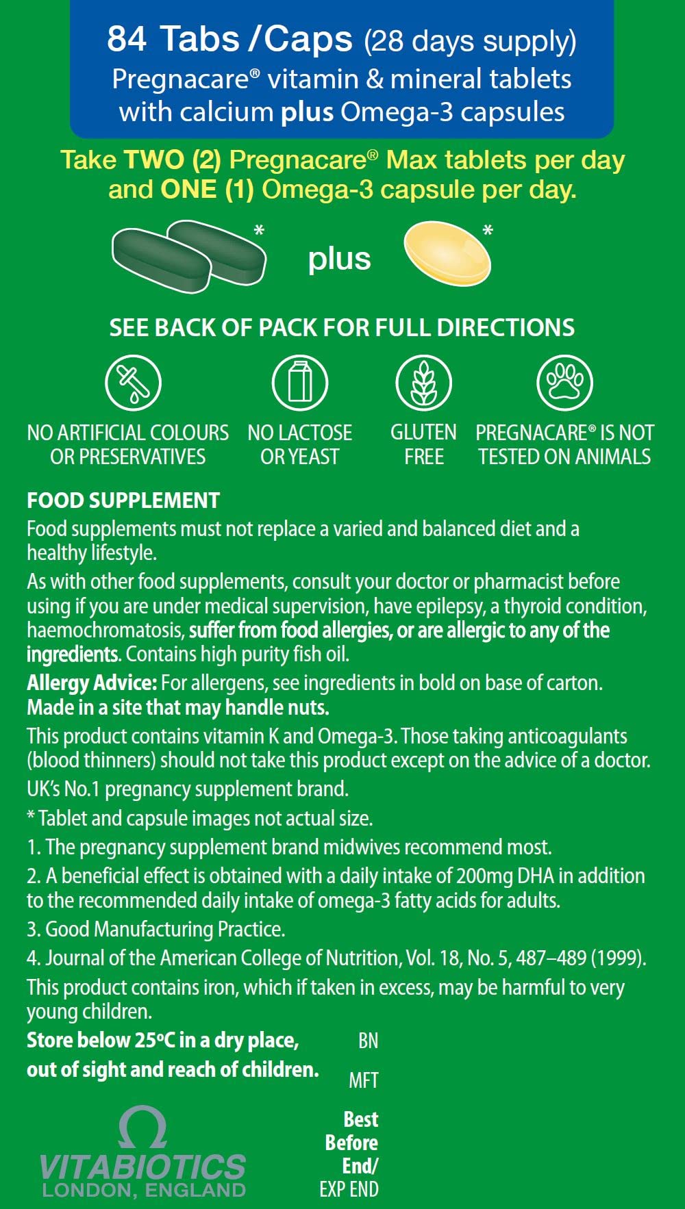 Pregnacare Max, White, 84 Count (Pack of 1) Pregnacare uk supplements