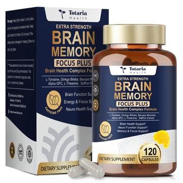 Totara Brain Supplements for Memory and Focus丨Non-Caffeinated Energy with L-Tyrosine, Alpha GPC, Ginkgo Biloba, Bacopa Monnieri, Saffron – Gluten Free, Non-GMO for Neuro & Brain Health (120 Counts) Totaria uk supplements
