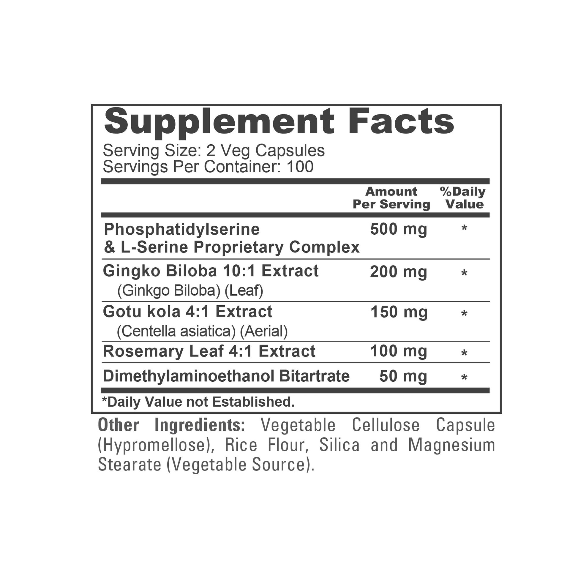 NusaPure Phosphatidylserine Memory Ultimate Complex 1000mg 200 Vegetarian Caps (Vegan, Non-GMO) NusaPure uk supplements