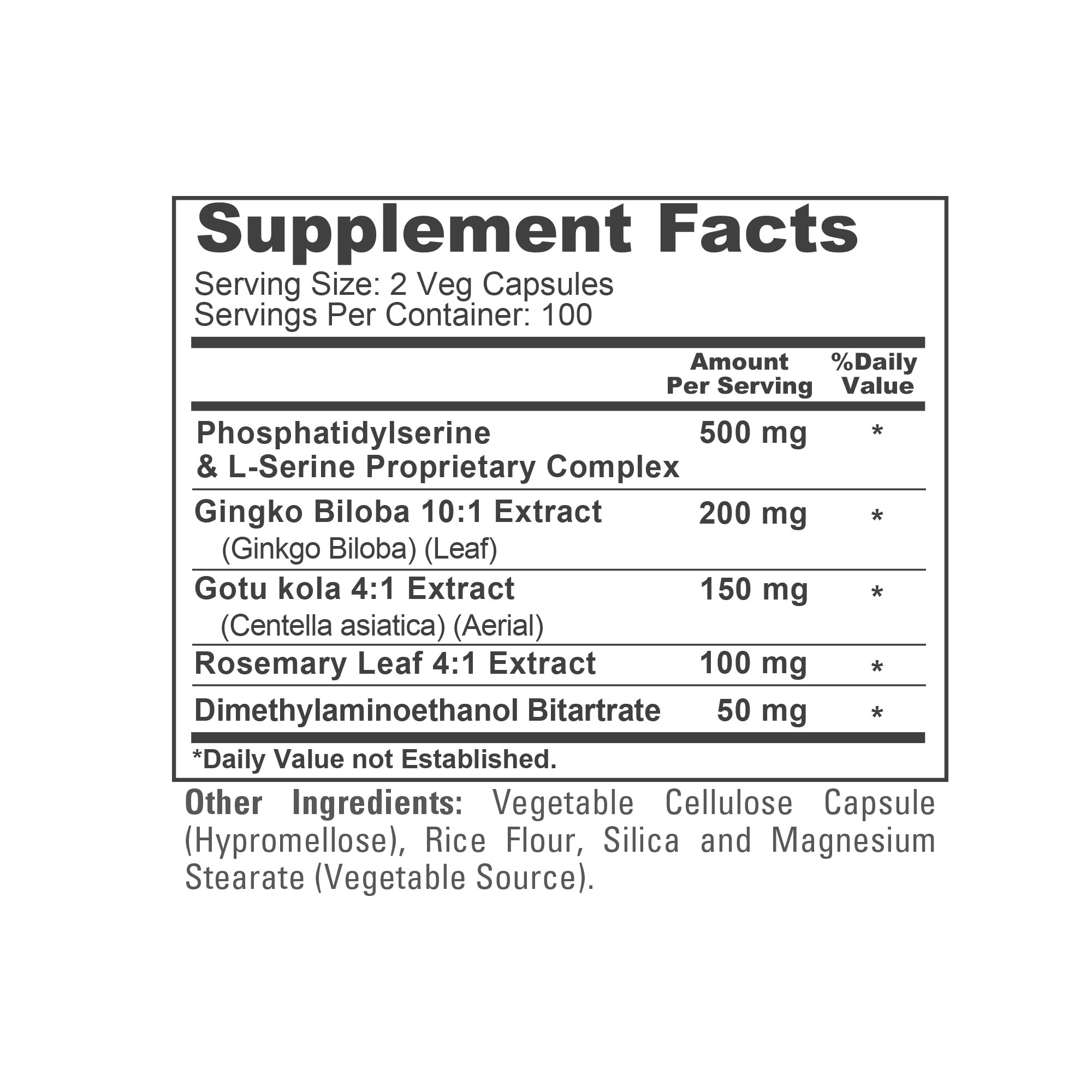 NusaPure Phosphatidylserine Memory Ultimate Complex 1000mg 200 Vegetarian Caps (Vegan, Non-GMO) NusaPure uk supplements