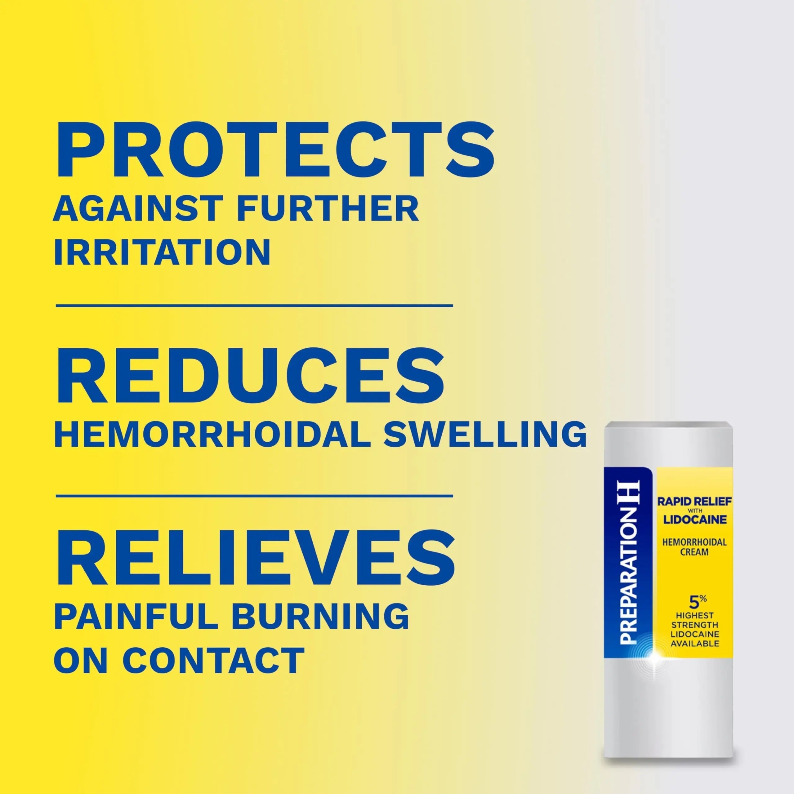 Preparation H Rapid Relief Hemorrhoid Cream with Lidocaine, Numbing Relief for Swelling, Pain, Burning and Itching - 0.75 Oz Tube Preparation H uk supplements