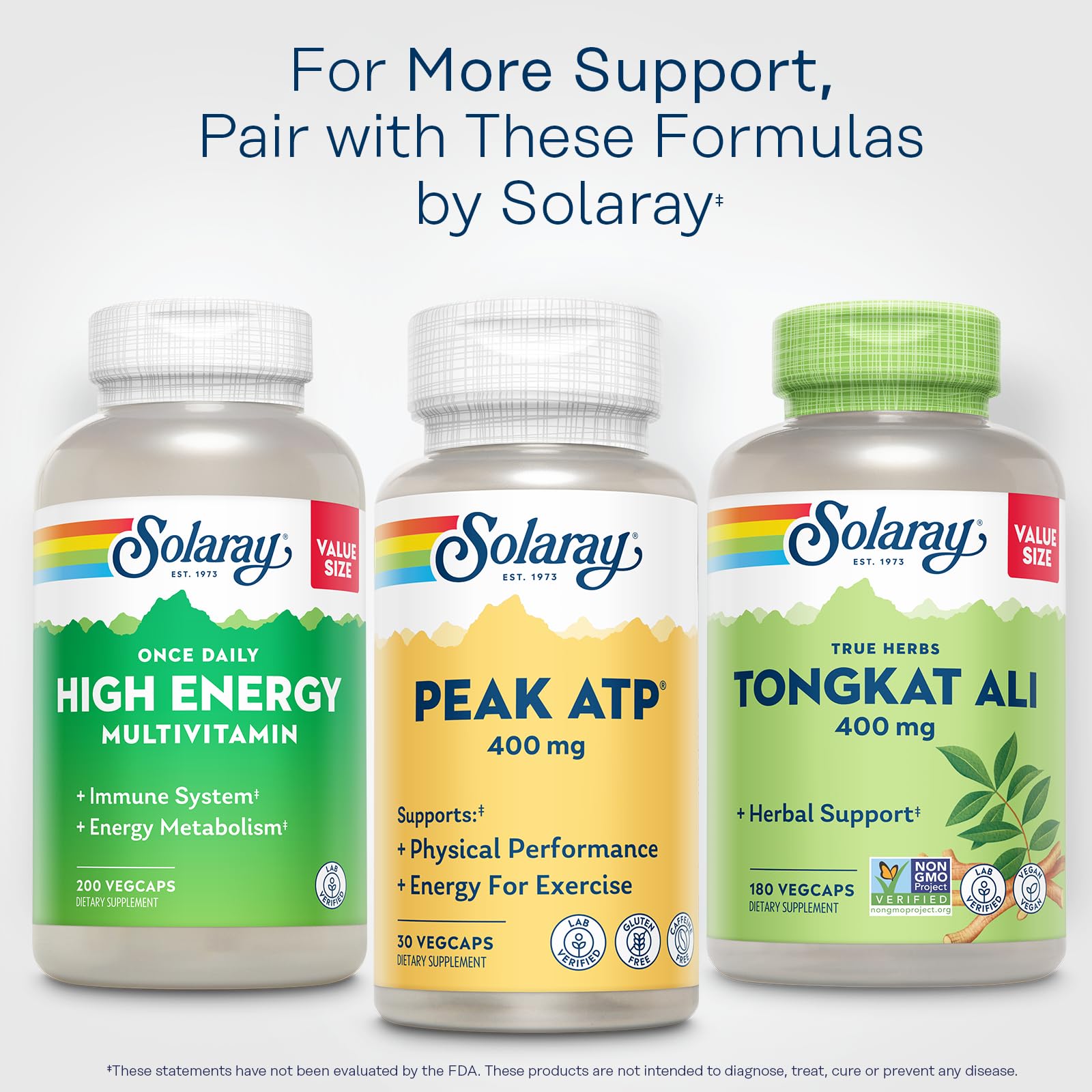 SOLARAY Peak ATP 400 mg - Physical Performance and Exercise Energy Supplements - Stim Free Pre Workout Pills - No Caffeine or Gluten - Lab Verified - 60-Day Guarantee - 30 Servings, 30 VegCaps SOLARAY uk supplements