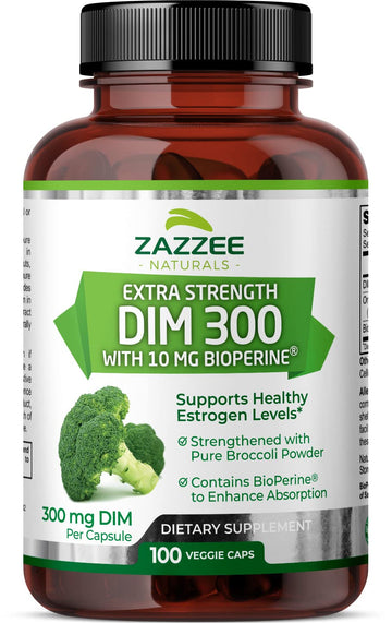 Zazzee Extra Strength DIM 300, 10 mg BioPerine and 300 mg DIM per Capsule, 100 Vegan Zazzee uk supplements