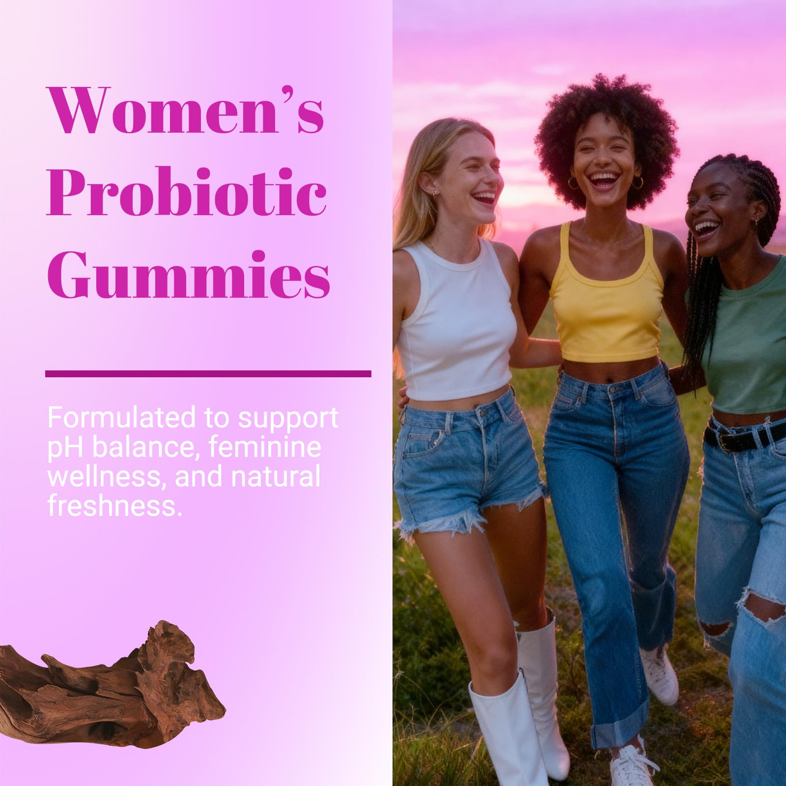Le Tian Xian Her Juicy Feminine Probiotics Gummies for Women with Slippery Elm, Prebiotics & Lactobacillus - for pH Balance & Digestive Health, Tropical Pineapple Flavor, 60 Count Le Tian Xian uk supplements