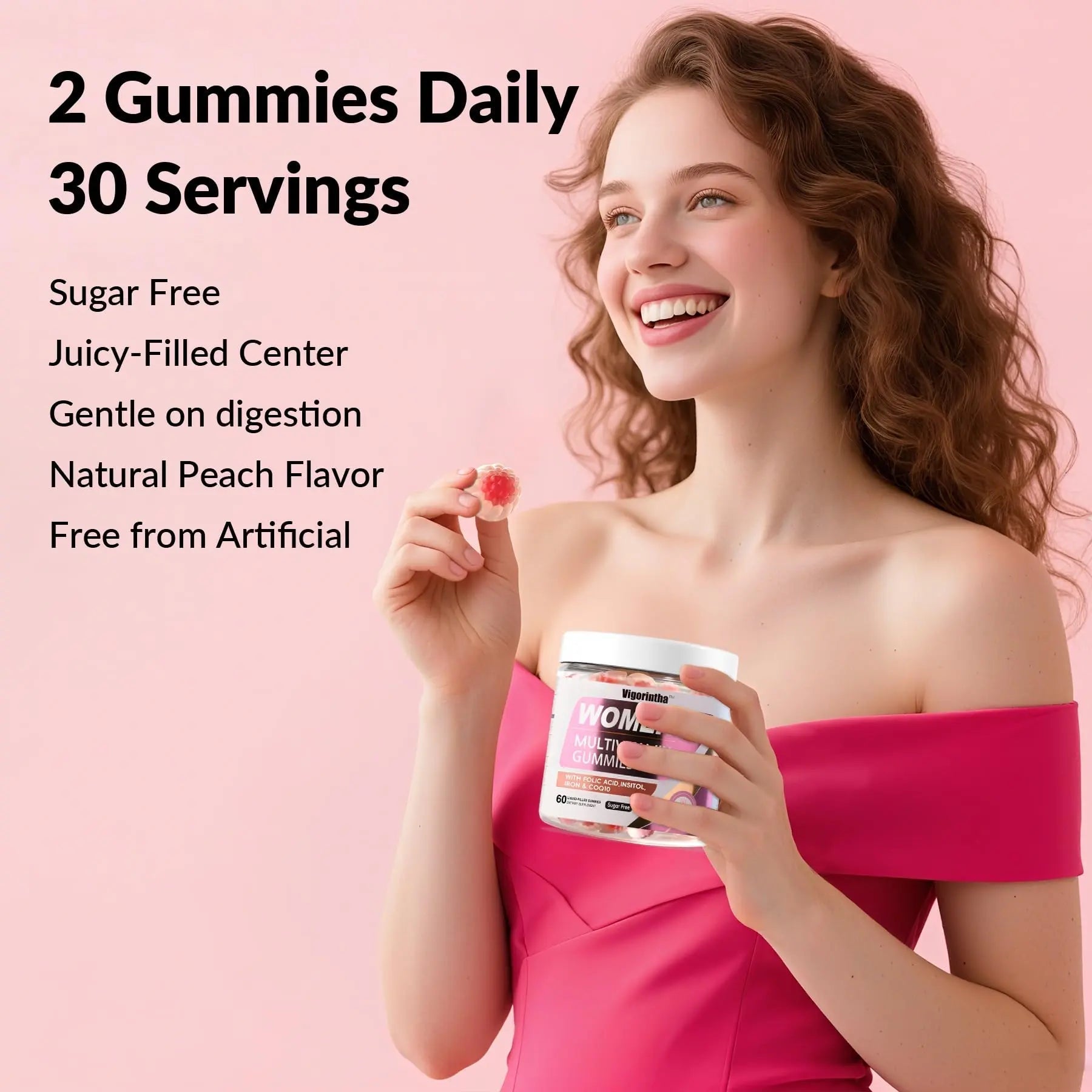 Vigorintha 2 Pack Sugar Free Womens Multivitamin Gummies with 19 Multi Vitamins & Minerals,Iron,Calcium,Folate,Biotin,Inositol Vigorintha uk supplements