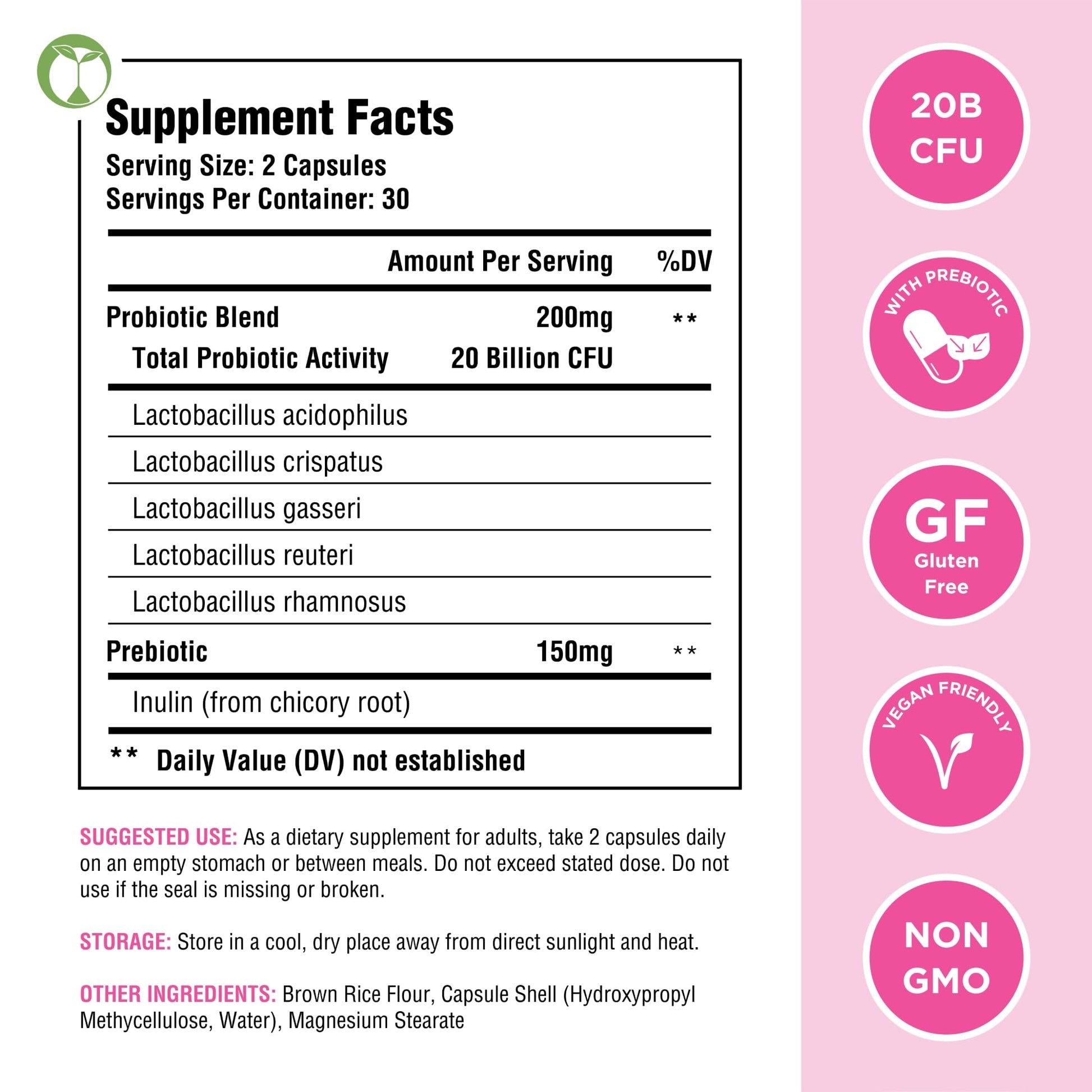 Vaginal Probiotics for Womens Health 20 Billion CFU | PH Balance & Vaginigal Odor Support 60 Capsules Natural Foundation Supplements uk supplements