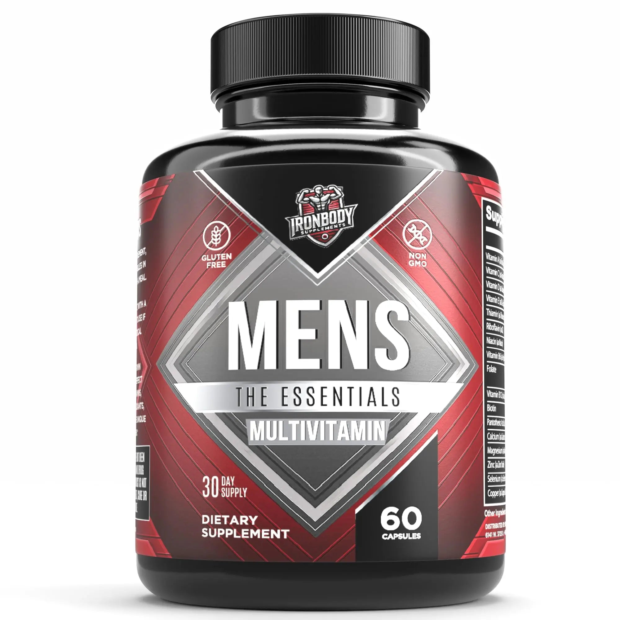 IronBody Supplements, Multivitamin for Men, Vitamins A, B, C, D, E, Zinc. Immune Support, Antioxidant Fruit and Energy Blend. 60 Capsules IronBody Supplements uk supplements