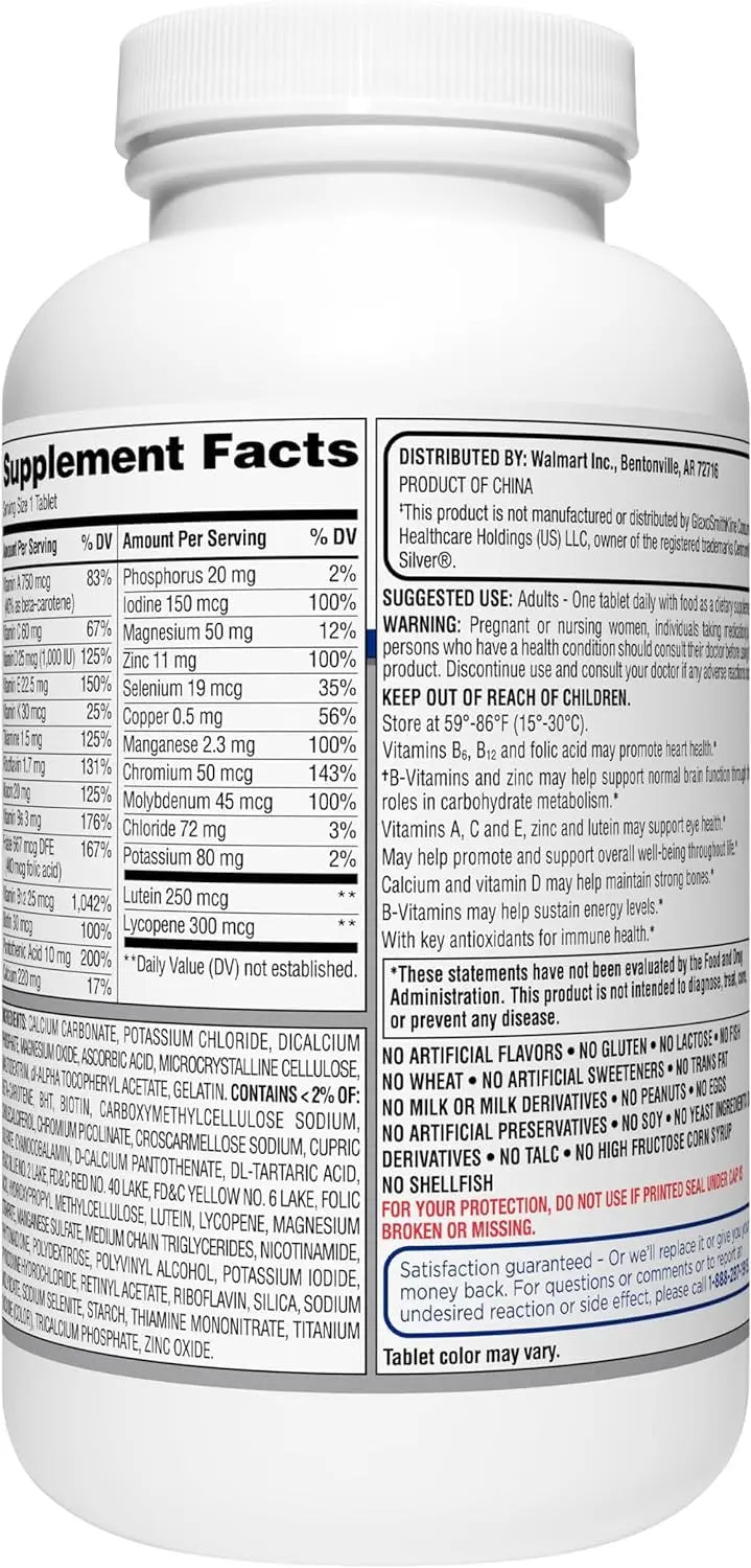 Equate Mature Adult 50+ One Daily Complete Multivitamin Compare to Centrum Silver (400 Ct) Aus Healthcare uk supplements