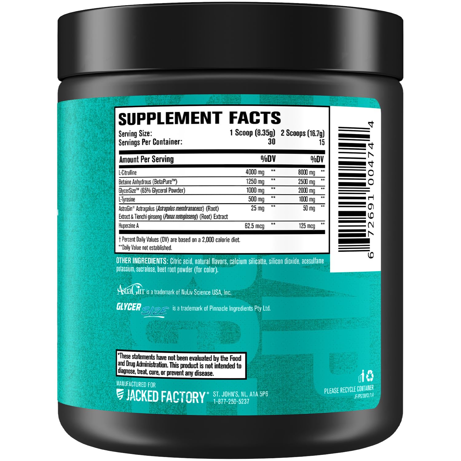 Jacked Factory Pumpsurge Caffeine Free Pre Workout for Men & Women - Booster & Stim Free Pre Workout - Intense Pumps, Enhanced Focus - 30 Servings, Cherry Limeade 8.83oz Jacked Factory uk supplements