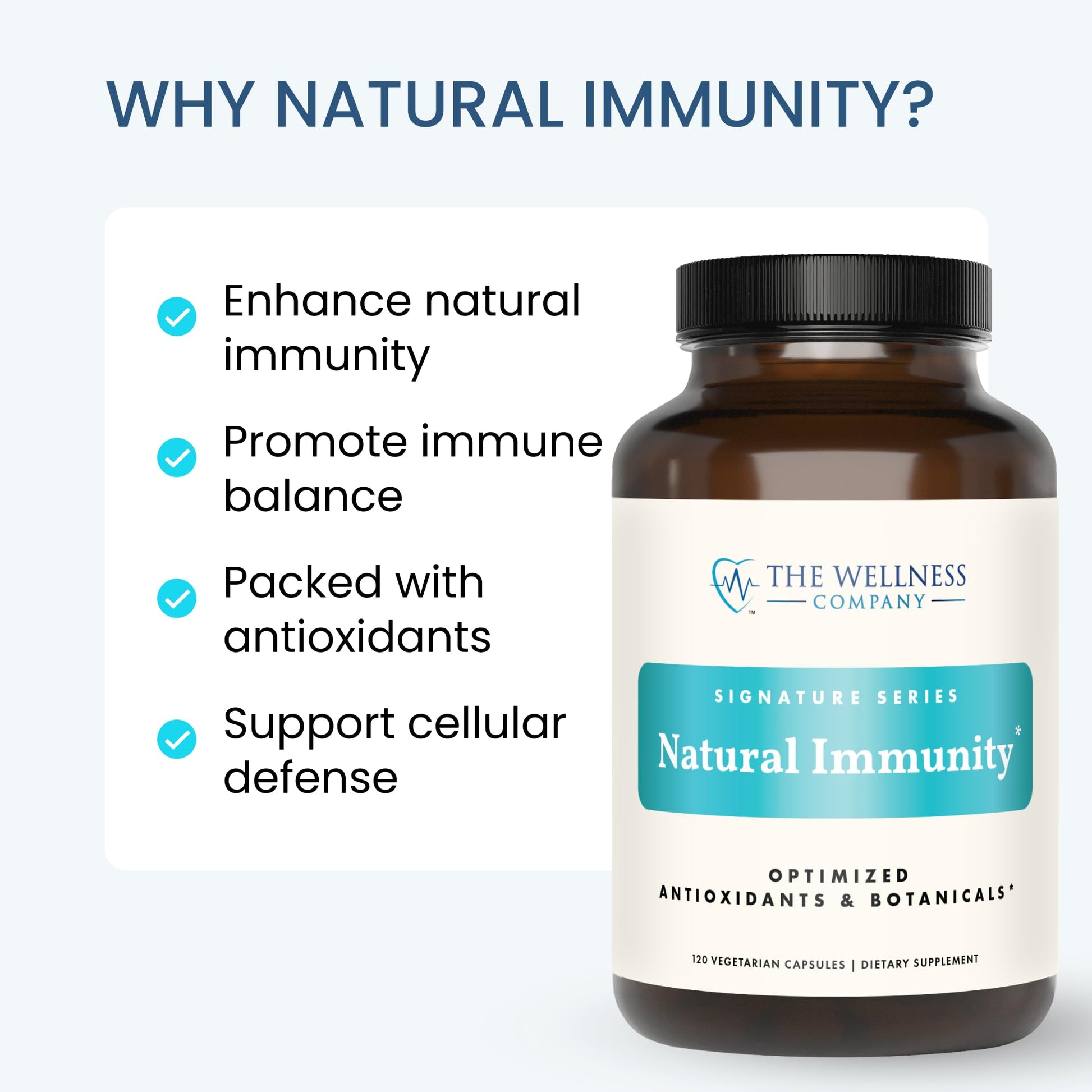 Natural Immunity - Botanical Immune Boost, Targeted Nutrients, T-Cell Support - Oregano, Reishi, Zinc, Vitamin C, Quercetin | 120 (2 Month Supply) The Wellness Company uk supplements