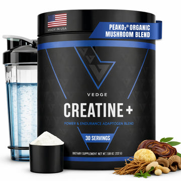 VEDGE Nutrition Creatine + | Vegan Plant-Based Creatine Monohydrate Powder | Energy, Performance & Function | Ergogenic Aids for Athletes | Unflavored, 30 Servings VEDGE uk supplements