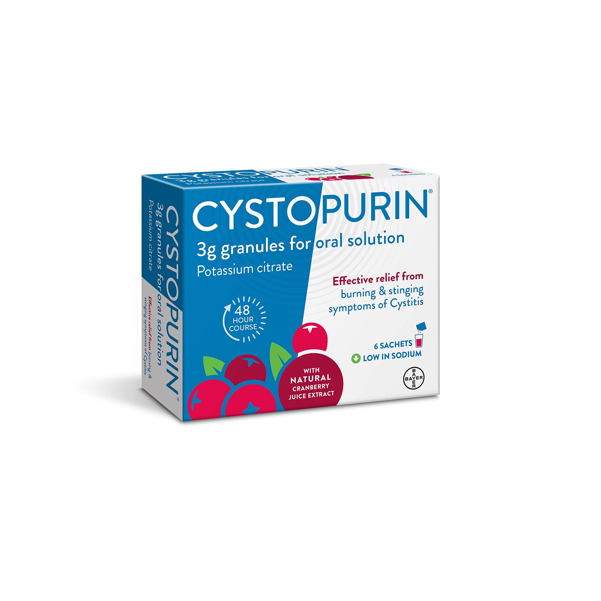 Cystopurin Cystitis Relief, Cranberry Flavour and Low in Sodium, 6 Sachets Cystopurin uk supplements