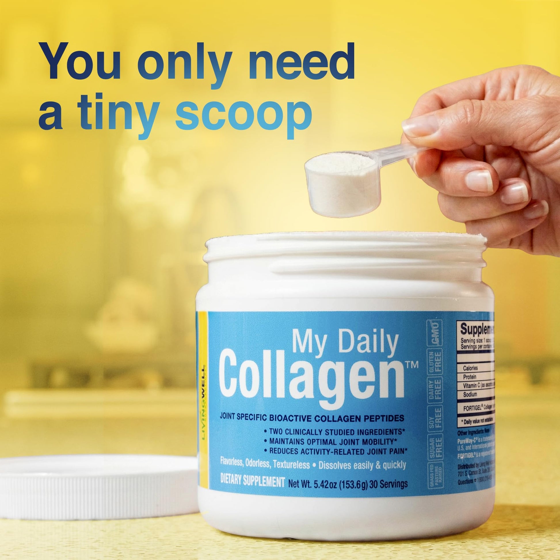 Premium Collagen Peptides Type 1 & 3 Collagen Powder - Hydrolyzed Bovine with Protein & Vitamin C – Unflavored Powdered Peptides Protein for Men and Women Joint & Cartilage Health – 30 Servings My Daily Collagen uk supplements