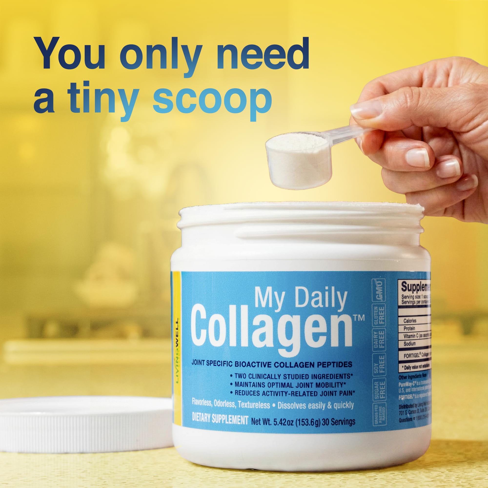 Premium Collagen Peptides Type 1 & 3 Collagen Powder - Hydrolyzed Bovine with Protein & Vitamin C – Unflavored Powdered Peptides Protein for Men and Women Joint & Cartilage Health – 30 Servings My Daily Collagen uk supplements