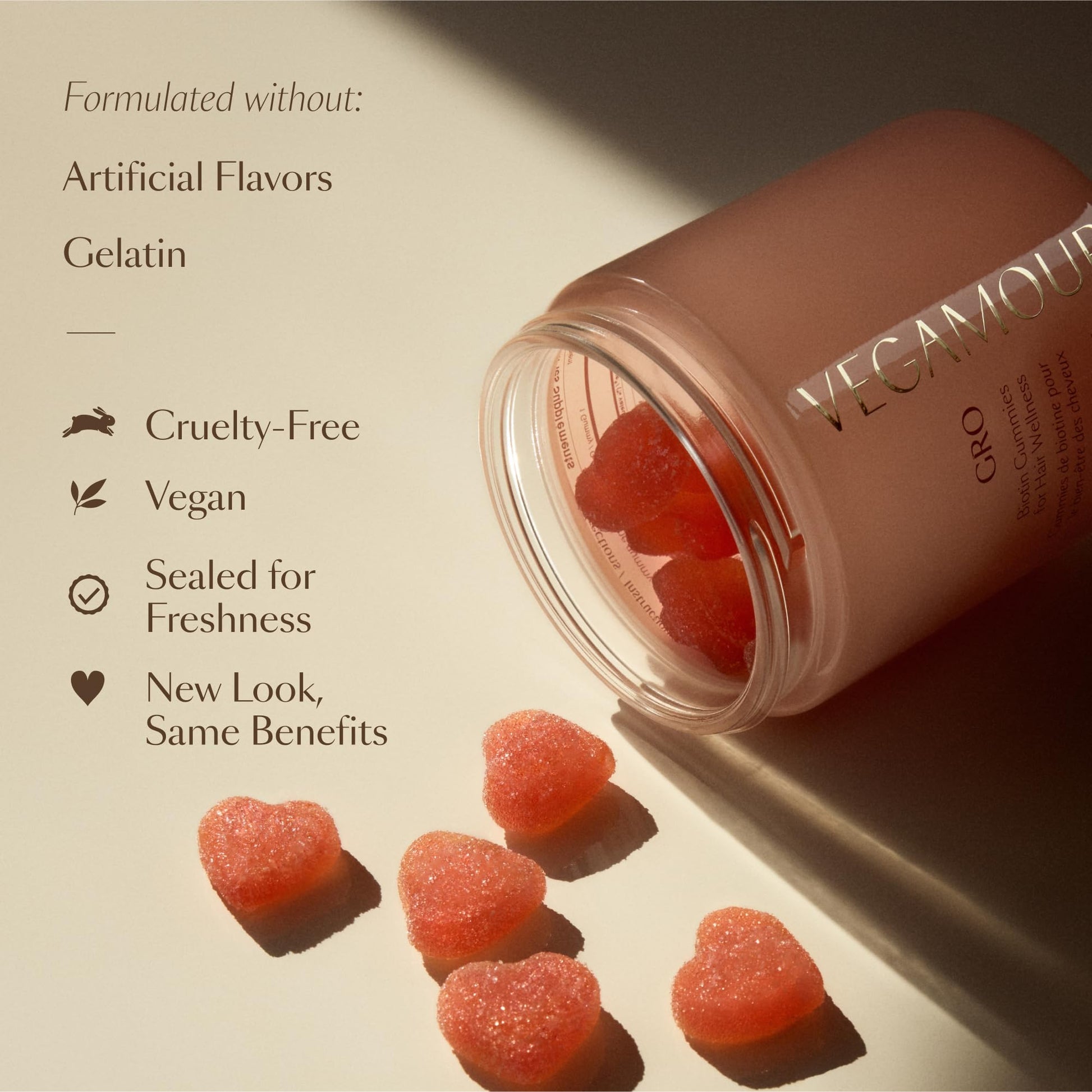 VEGAMOUR GRO Biotin Gummies, Strawberry Flavor with 5000 mcg Biotin, Supports Healthy Hair Vegan Gummies with Vitamins A, B, C, E, B-12 & More, 30 Ct VEGAMOUR uk supplements