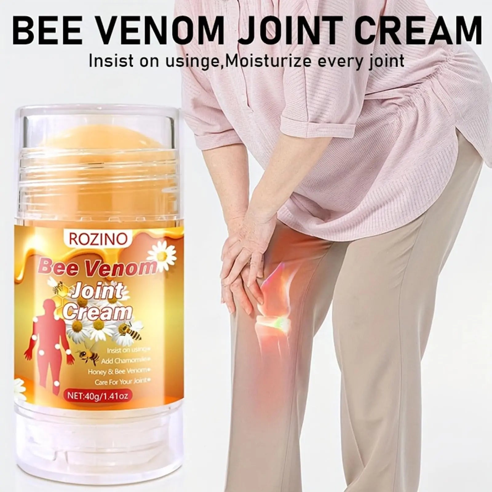 Bee Venom Joint Cream – Advanced Joint Support Cream with Honey & Chamomile, Soothing Formula for Aches & Stiffness in Knees, Hands, Back, Natural Relief Cream for Daily Joint Care (Bee venom) Generic uk supplements