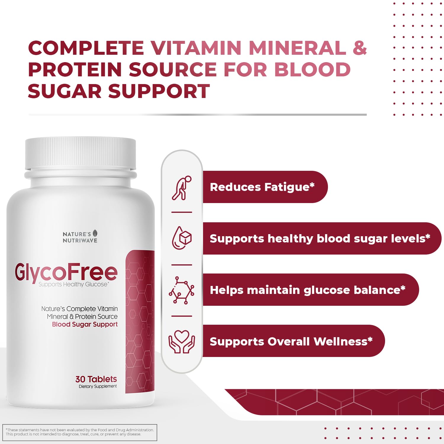 Nature’s NutriWave GLYCOFREE Supplement, Natural Plant-Based Blend with Berberine, Bitter Melon, Cinnamon, Inulin | Non-GMO, Made in USA - 30 Tablets, 3 Month Supply Nature’s NutriWave uk supplements