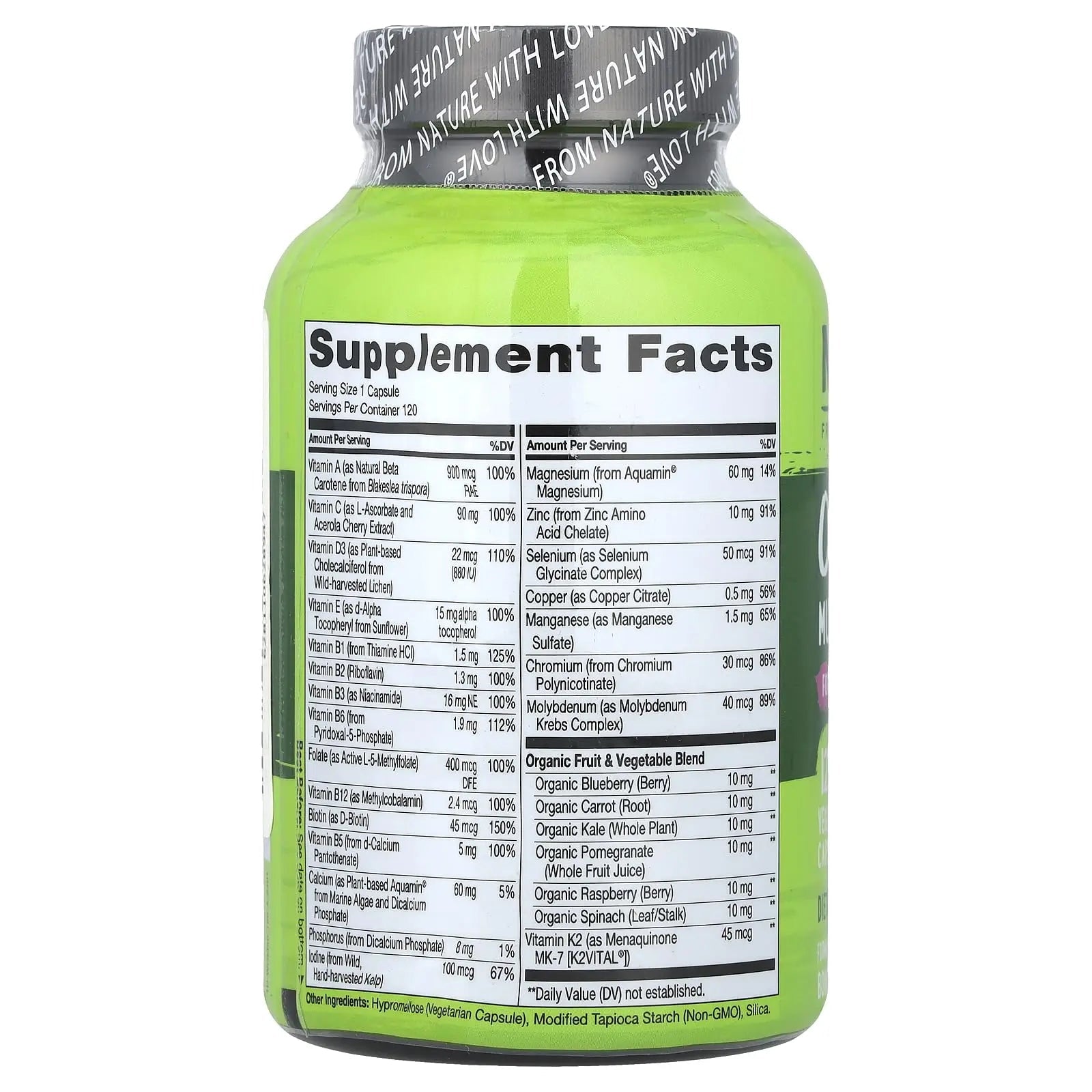 NATURELO One Daily Multivitamin for Men 50+, 120 Capsules One Daily Multivitamin for Women 50+ (Iron Free), 120 Capsules - 4 Month Supply Bundle NATURELO uk supplements