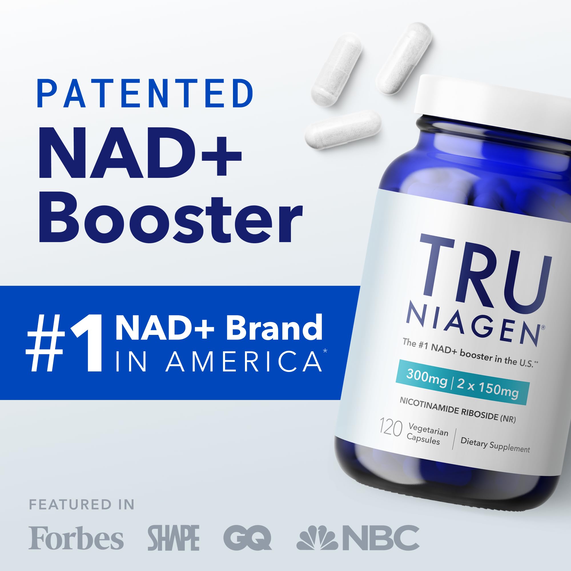 TRU NIAGEN Patented NAD Supplement for Brain Function, Anti Aging & Cell Regeneration, Niagen, 60 300mg Servings | Supports Cellular Energy, Muscle | Nicotinamide Riboside (NR) Take 2 Daily | 1 Bottle TRU NIAGEN uk supplements