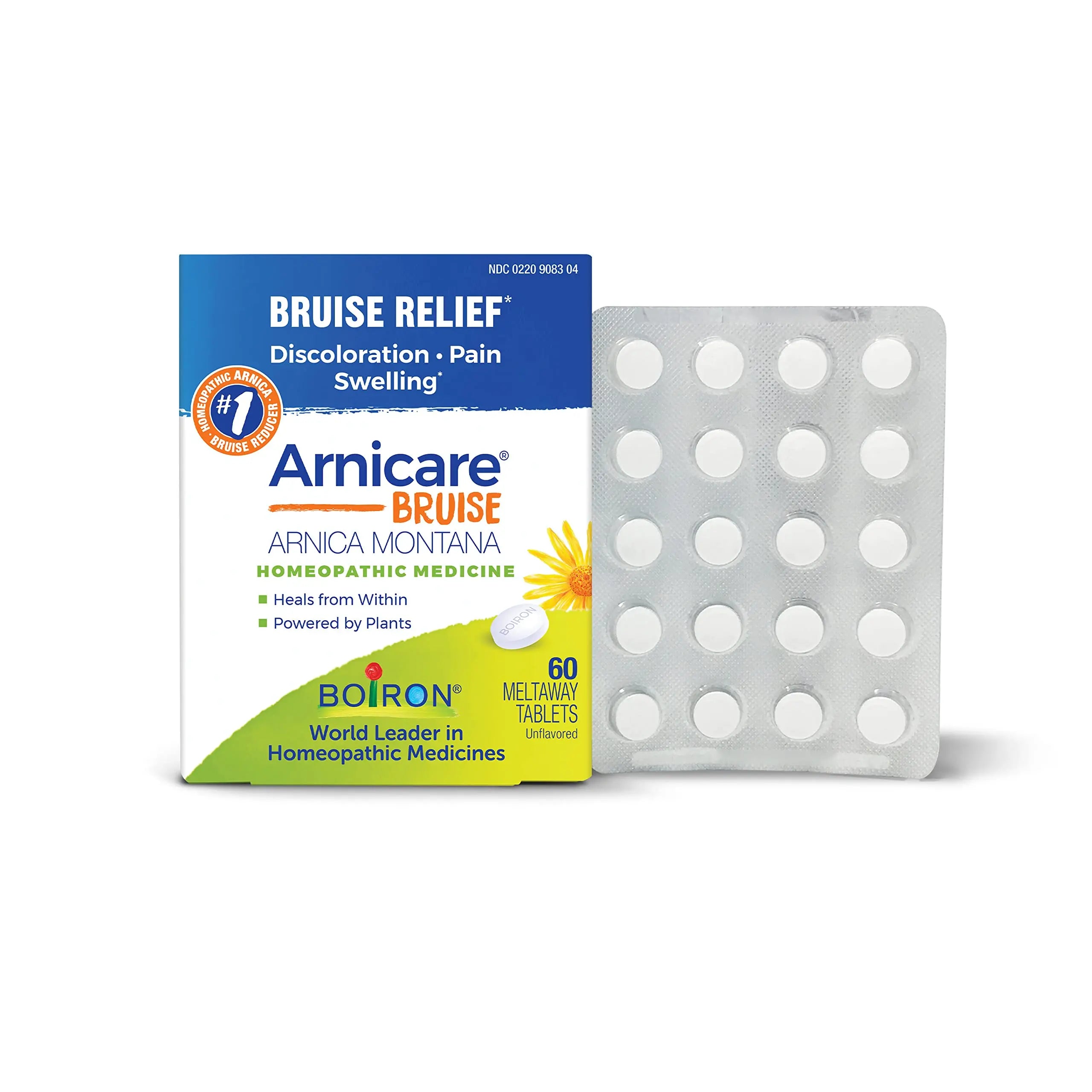 Boiron Arnicare Bruise for Relief of Pain or Swelling from Injuries, and Discoloration of Bruises - 60 Tablets Boiron uk supplements