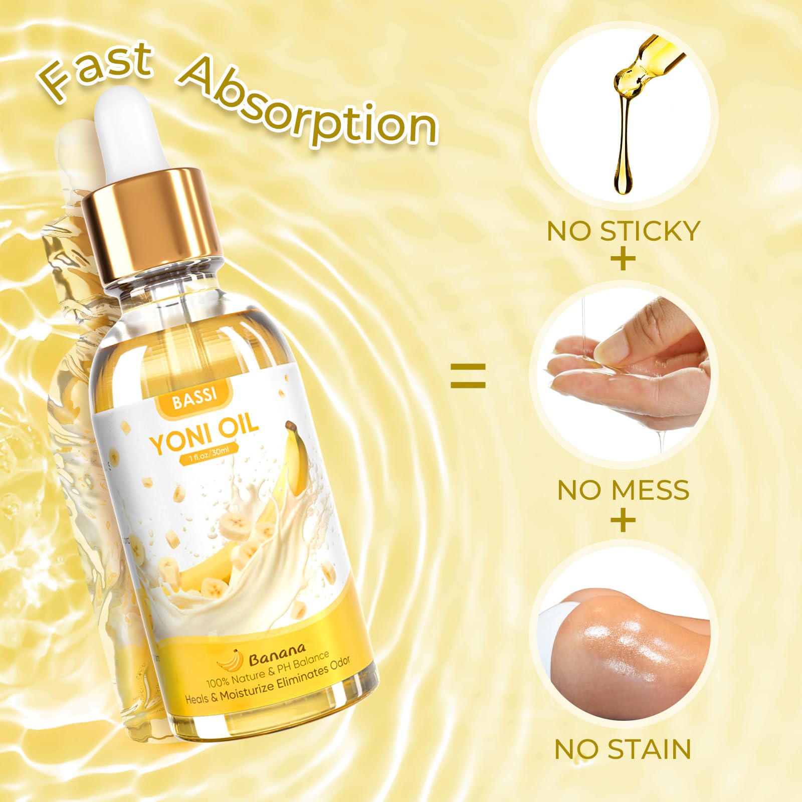2PCS Yoni Oil Organic Feminine Oil Vaginal Moisturizer - Ph Balance for Women - Feminine Deodorant BASSI uk supplements