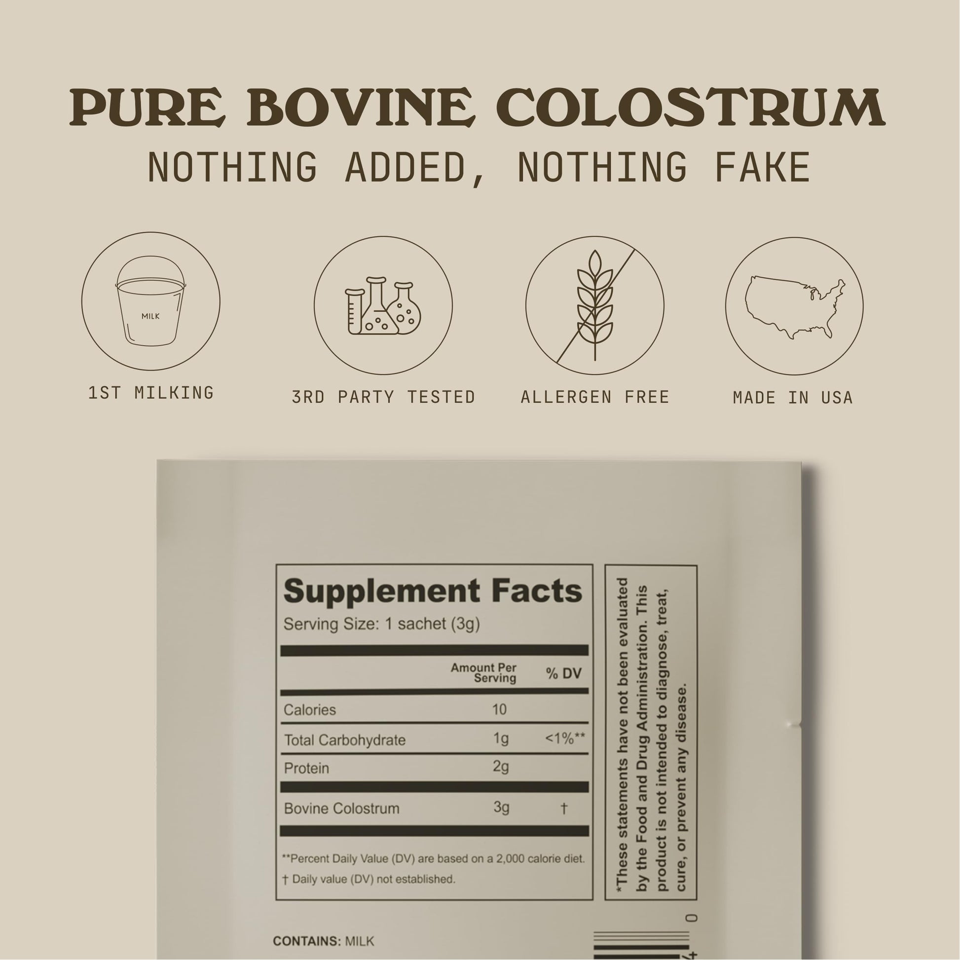 COWBOY COLOSTRUM Powder Travel Packs - Bovine Colostrum Powder - First Day Milking Whole Colostrum - Grass Fed Colostrum Supplement for Gut Health, Immunity, Skin & Hair (Unflavored, 30 Servings) COWBOY COLOSTRUM uk supplements