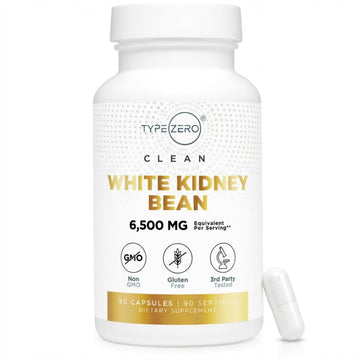 Type Zero Clean White Kidney Bean Capsules (6,500 MG Equivalent Per Serving, 90 Count) - Non-GMO, Gluten Free Type Zero uk supplements