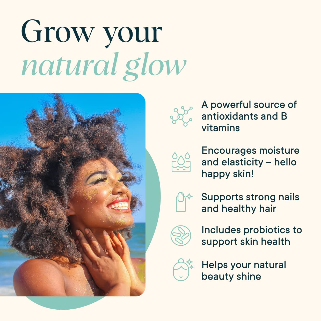 Ora Organic Hair, Skin, and Nails Support- BeYouTiful - Beauty Supplement with B Vitamins and Algae Extracts for Healthy Hair and Skin - 60 Vegan Capsules Ora Organic uk supplements