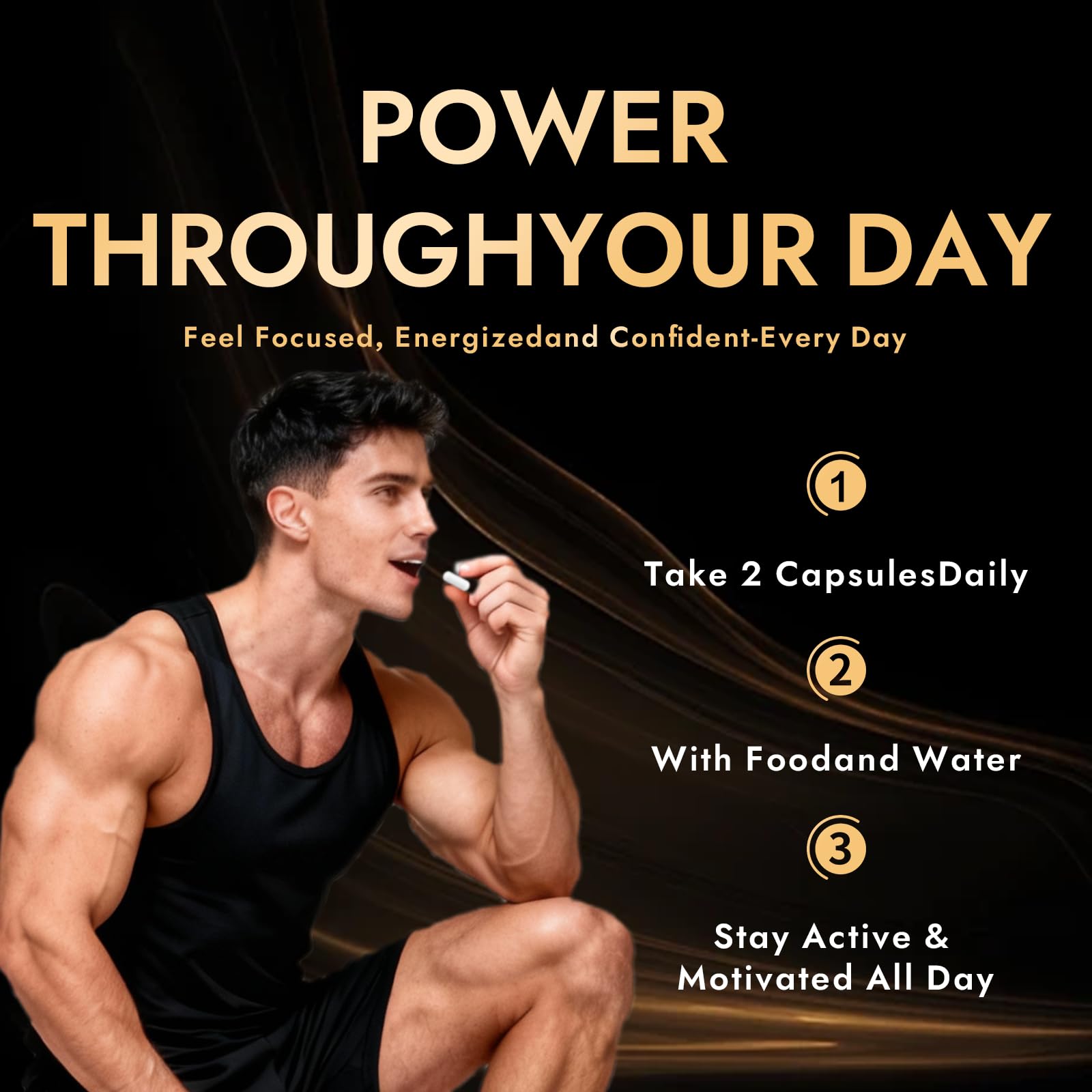 Quantum Gold Performance Capsulas – Daily Energy & Endurance Support Supplement | Boost Motivation & Confidence | 60 Capsules(1PC) ultimapeak uk supplements