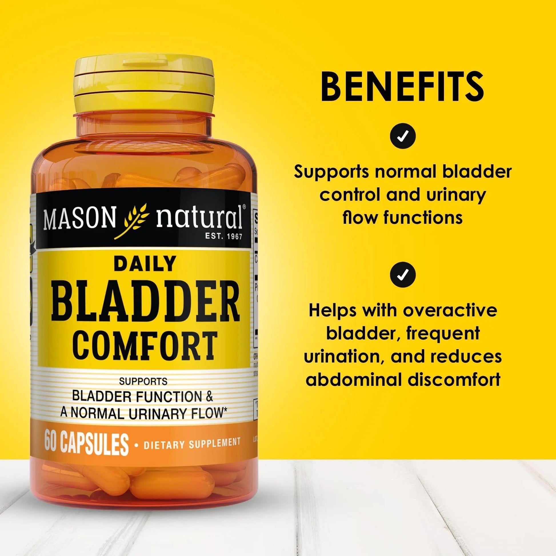 MASON NATURAL Daily Bladder Comfort, 30,Day Supply with Calcium, Pumpkin Seed, & Soy Germ to Support Normal Bladder Function MASON NATURAL uk supplements
