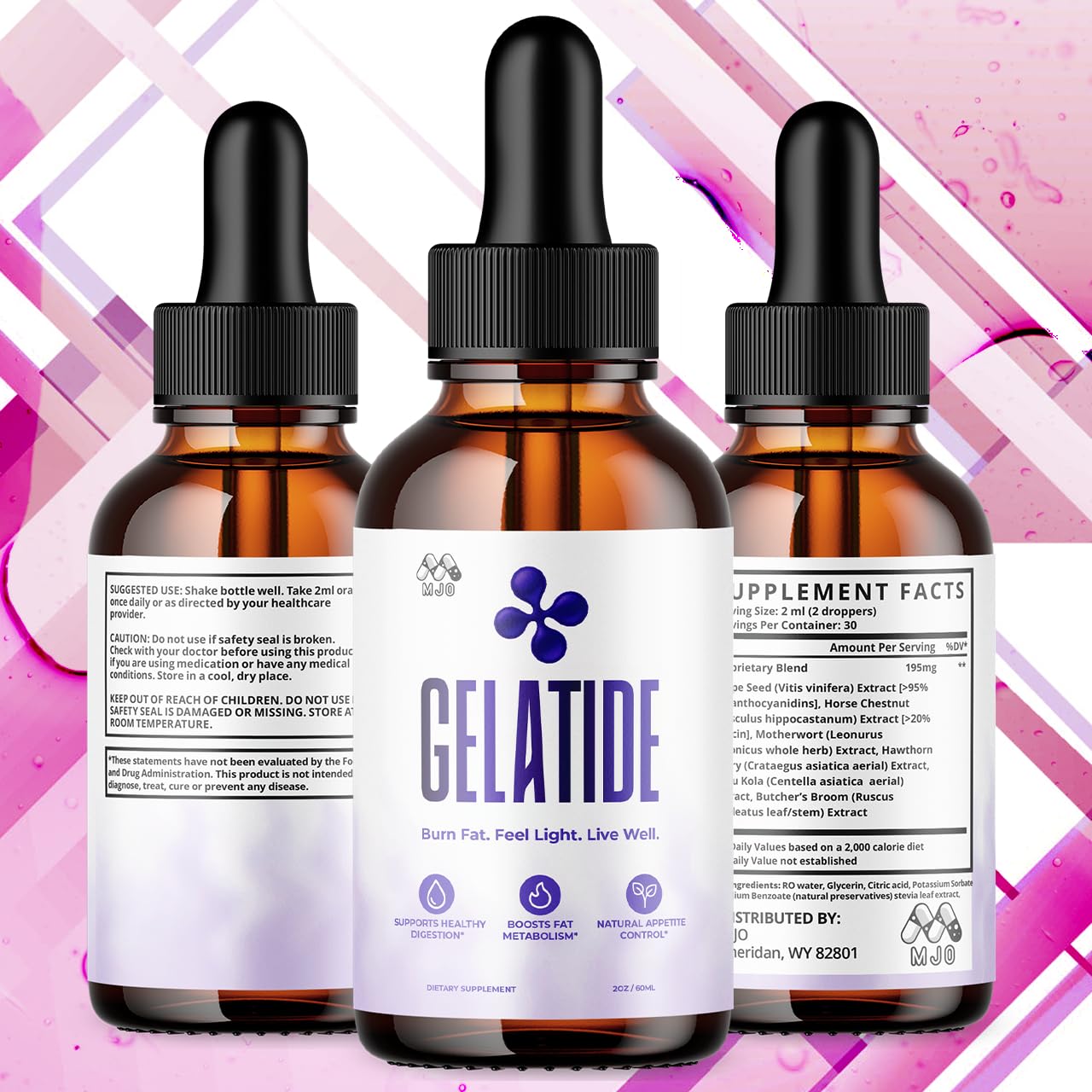 (2 Pack) Gelatide Drops, Official Gelatide Health Support Formula with All Natural Ingredients, Advanced Active Lifestyle Support Supplement Max Strength Vitamin Formula for Women & Men (60 Servings) MJO uk supplements