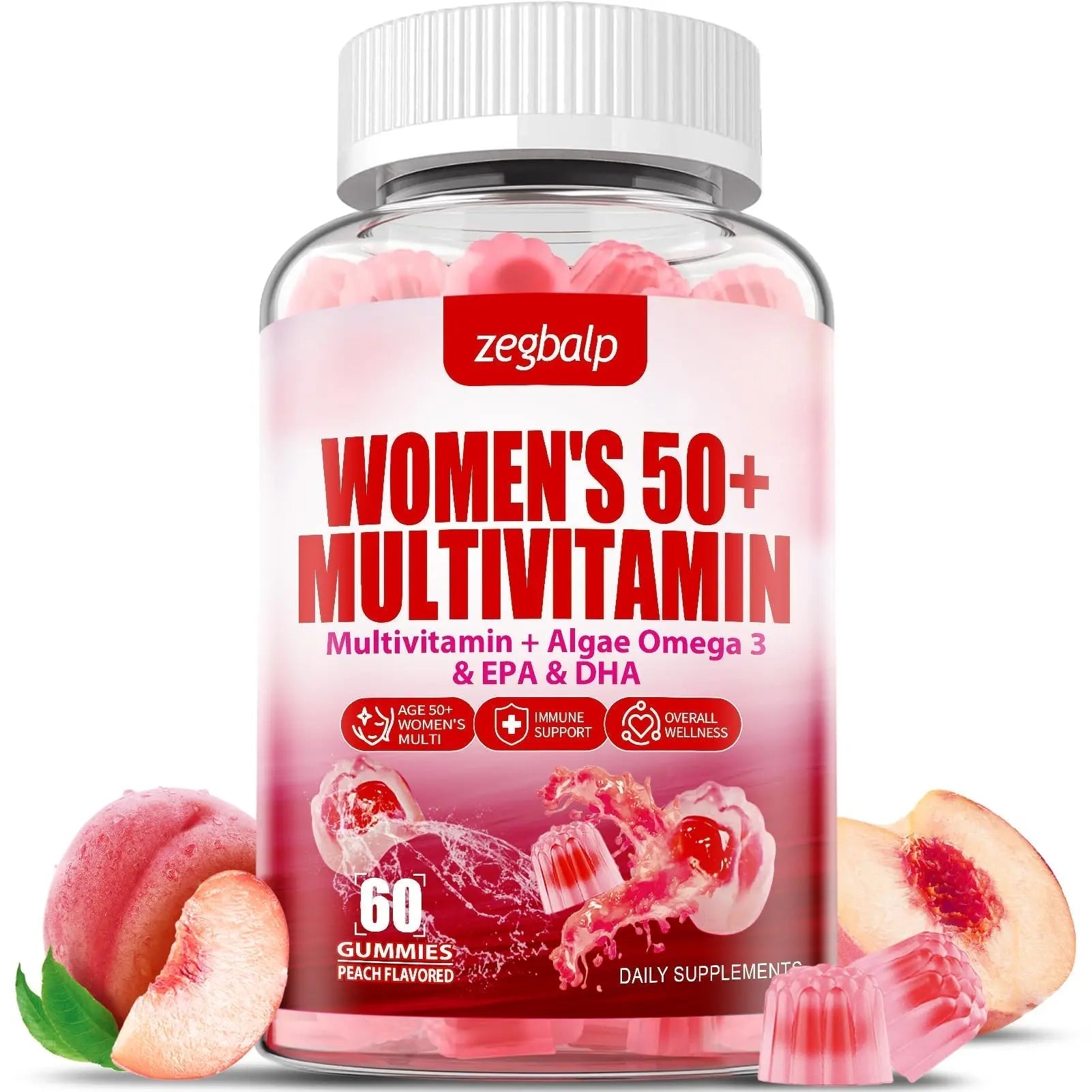 ZEGBALP Sugar-Free Womens Multivitamin 50 Plus Gummies with Calcium, Magnesium, Zinc, Vitamin A, C, D3, E, K2, B Complex, Folate, Biotin ZEGBALP uk supplements