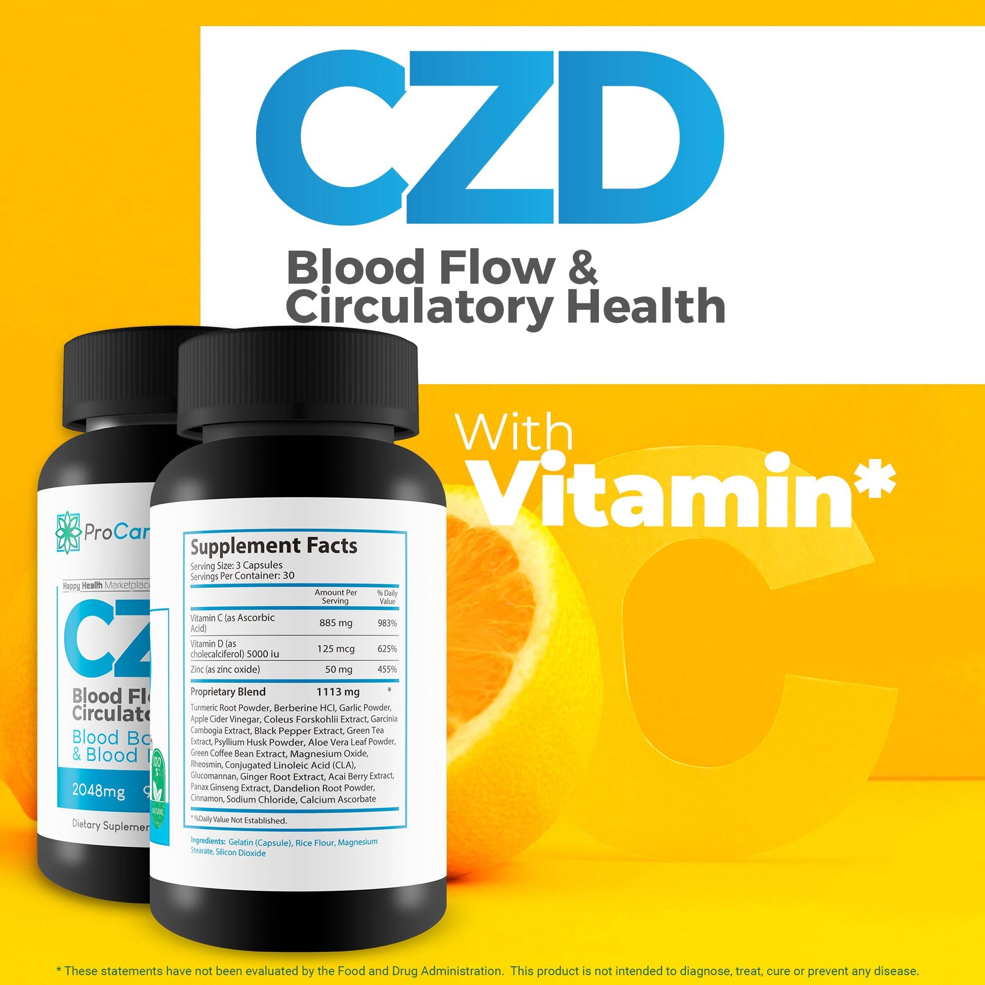 CDZ Supplement Vitamin C D and Zinc Plus Herbs - Our Best Vitamin C D Zinc Blood Booster for Blood Balance & Blood Flow - C Z D Blood Flow & Circulatory Health - Pro Canna Labs Gummies Capsules Happy Health Marketplace uk supplements