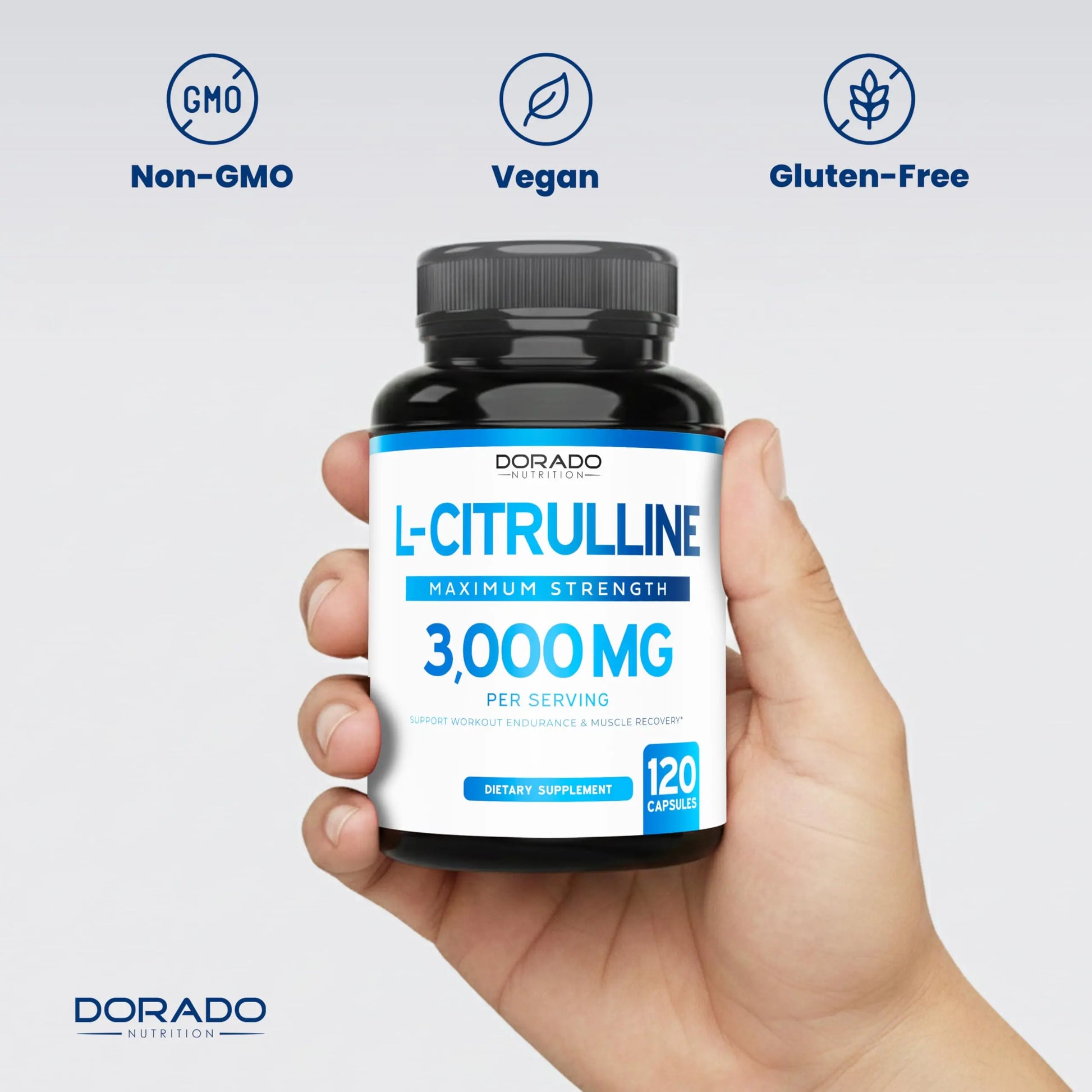 L Citrulline 3000mg Supplement (120 Capsules) Support L Arginine & Nitric Oxide Pills - L-Citrulline For Men & Women - Muscle Recovery & Pump Supplement - 3rd Party Tested DORADO NUTRITION uk supplements