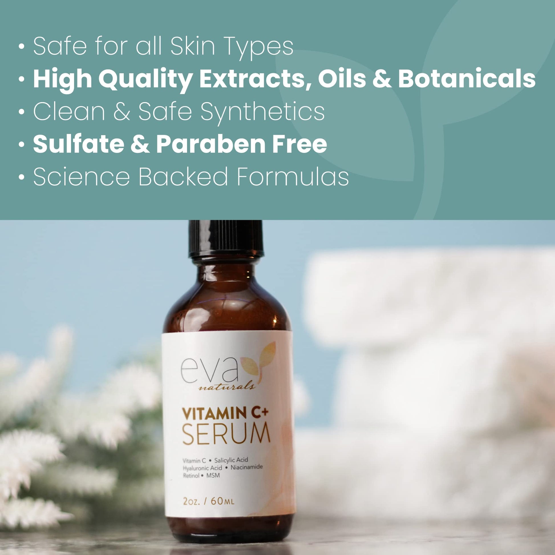 Vitamin C Serum for Face - Vitamin C Facial Serums with Hyaluronic Acid, Retinol Eva Naturals uk supplements