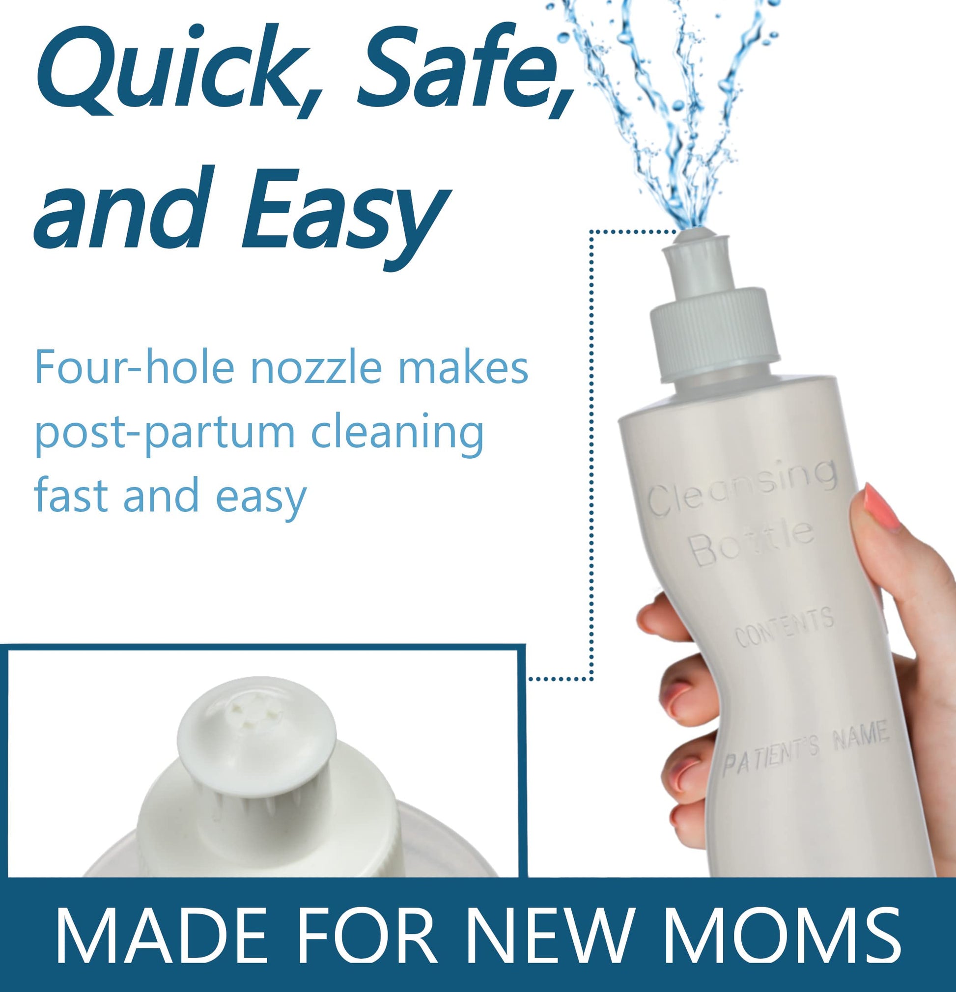 Perineal Squirt Bottle [4 Pack] Refillable Postpartum Lavette Cleansing Irrigation Peri Wash Bottle Easy Glide uk supplements
