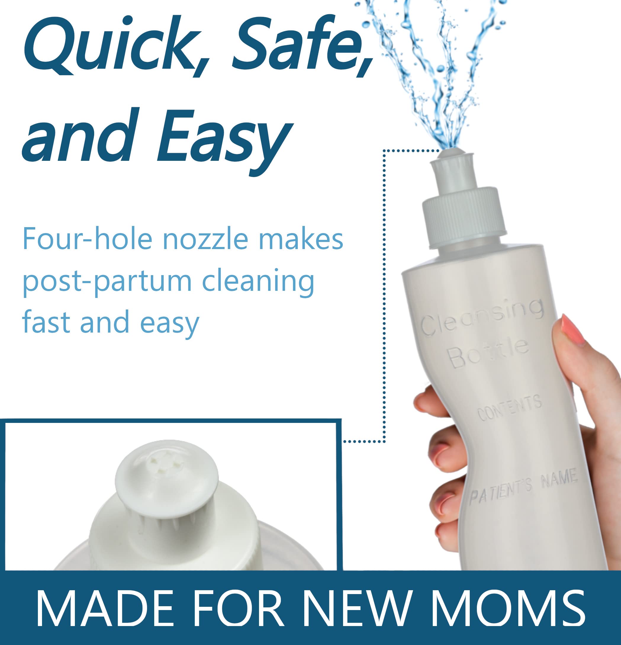 Perineal Squirt Bottle [4 Pack] Refillable Postpartum Lavette Cleansing Irrigation Peri Wash Bottle Easy Glide uk supplements