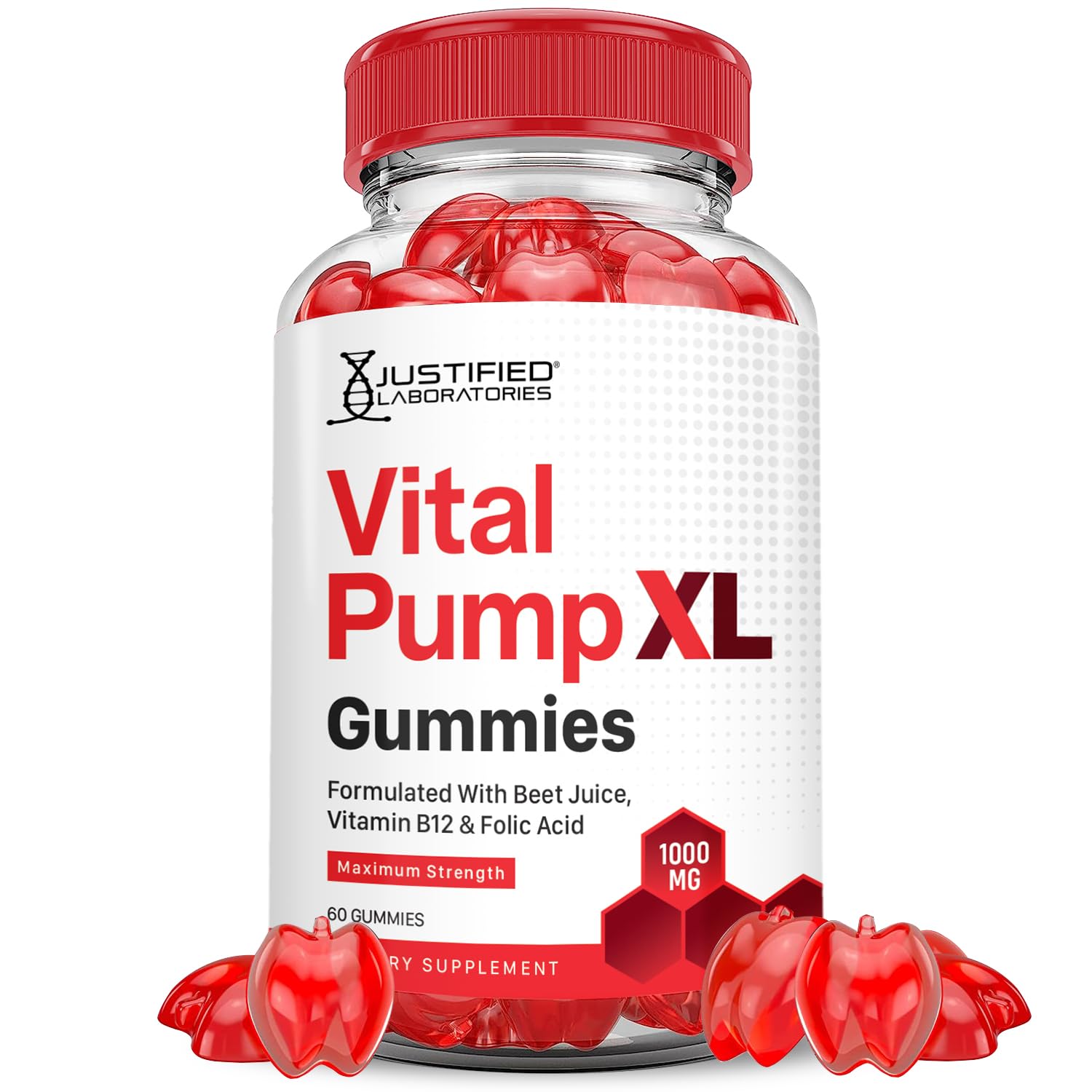 Justified Laboratories Vital Pump XL Performance Gummies 1000MG Advanced Formula Vital PumpXL Formulated with Beet Juice ACV Pomegranate Beet Powder B12 Vegan Non GMO 60 Gummys Justified Laboratories uk supplements