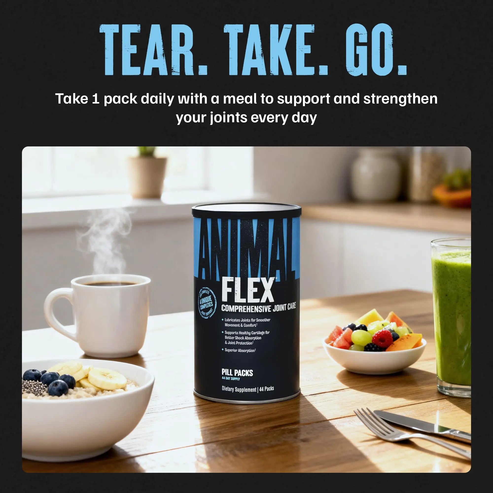 Animal Flex - Glucosamine Chondroitin Joint Supplement for Women and Men Discomfort with Turmeric, MSM, Boswellia for Cartilage, Joint Health, Muscles, Back, Knees, Shoulder, and Hip, 44 Packs Animal uk supplements