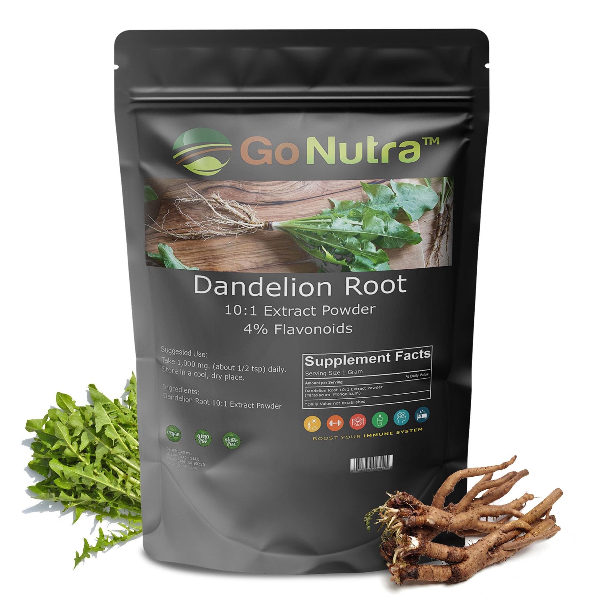Go Nutra - Dandelion Root Powder, Potent 10:1 Dandelion Root Extract with 4% Flavonoids Go Nutra uk supplements